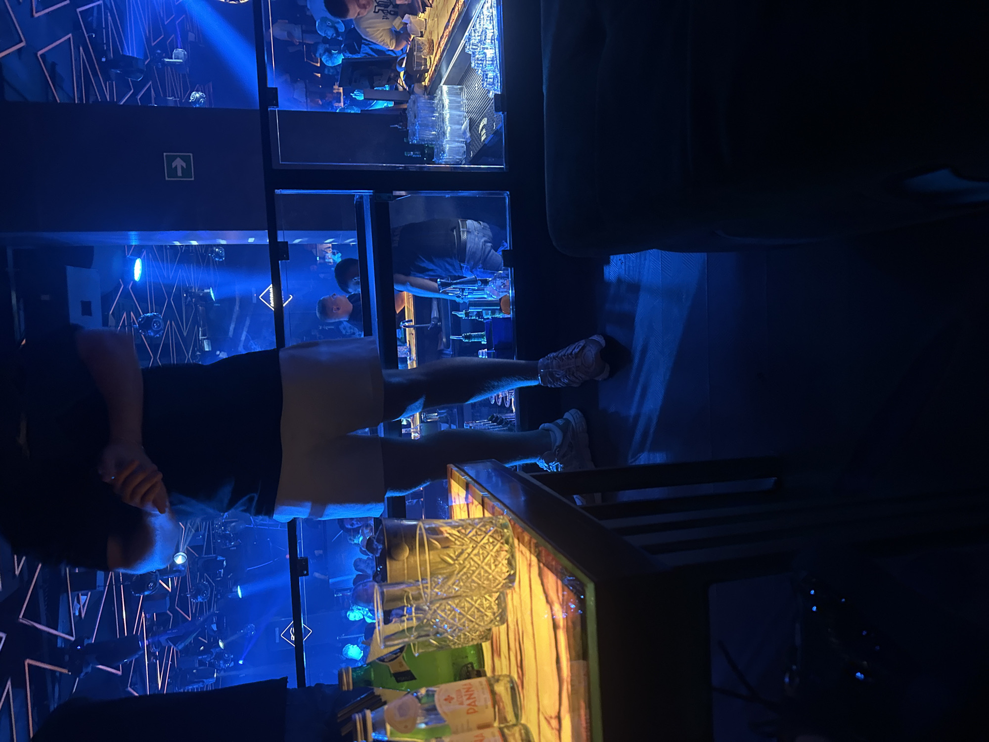 Night at a neon-lit club in Ruse, Bulgaria