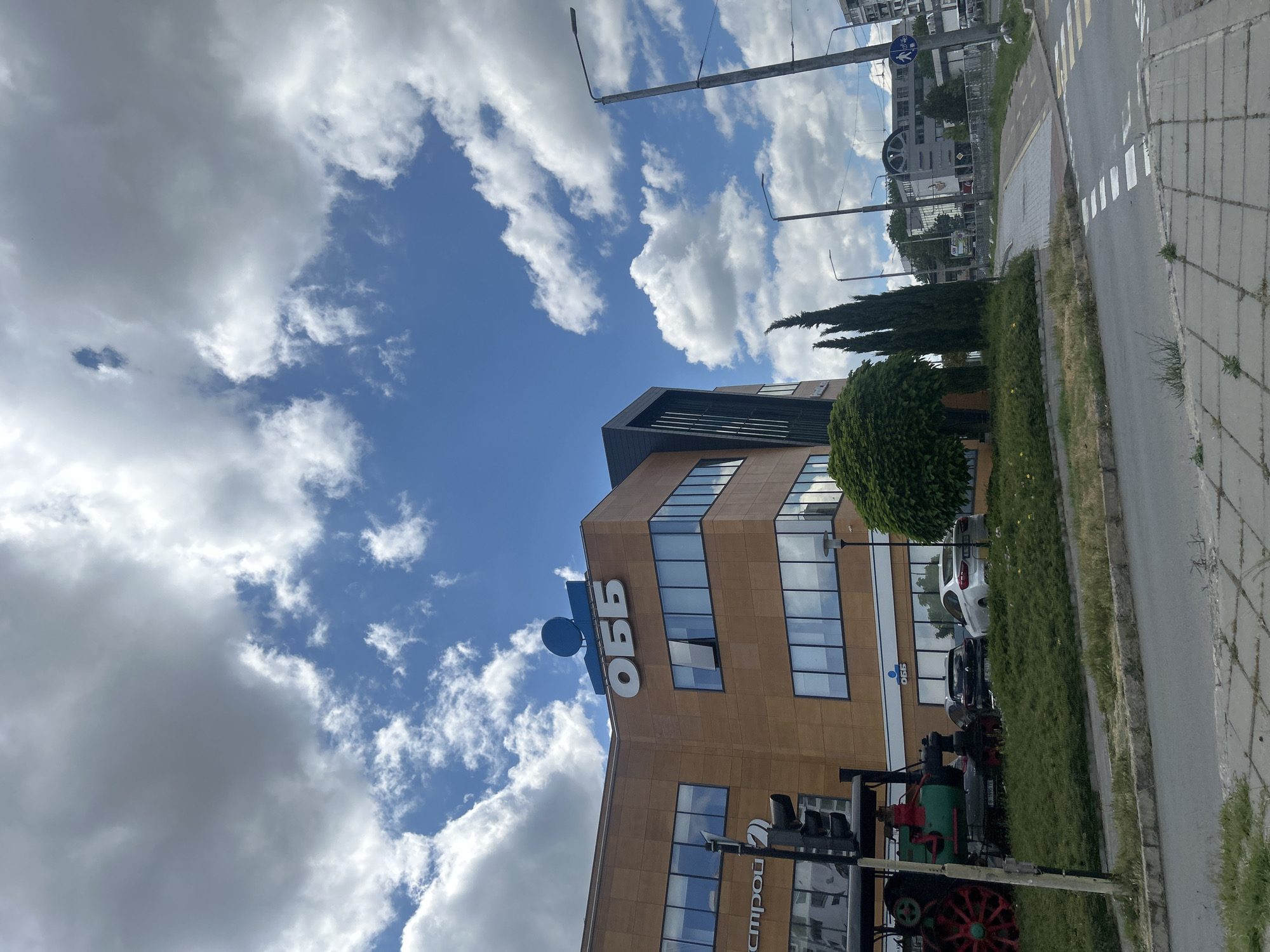 Varna street scene: office buildings, construction, and everyday traffic