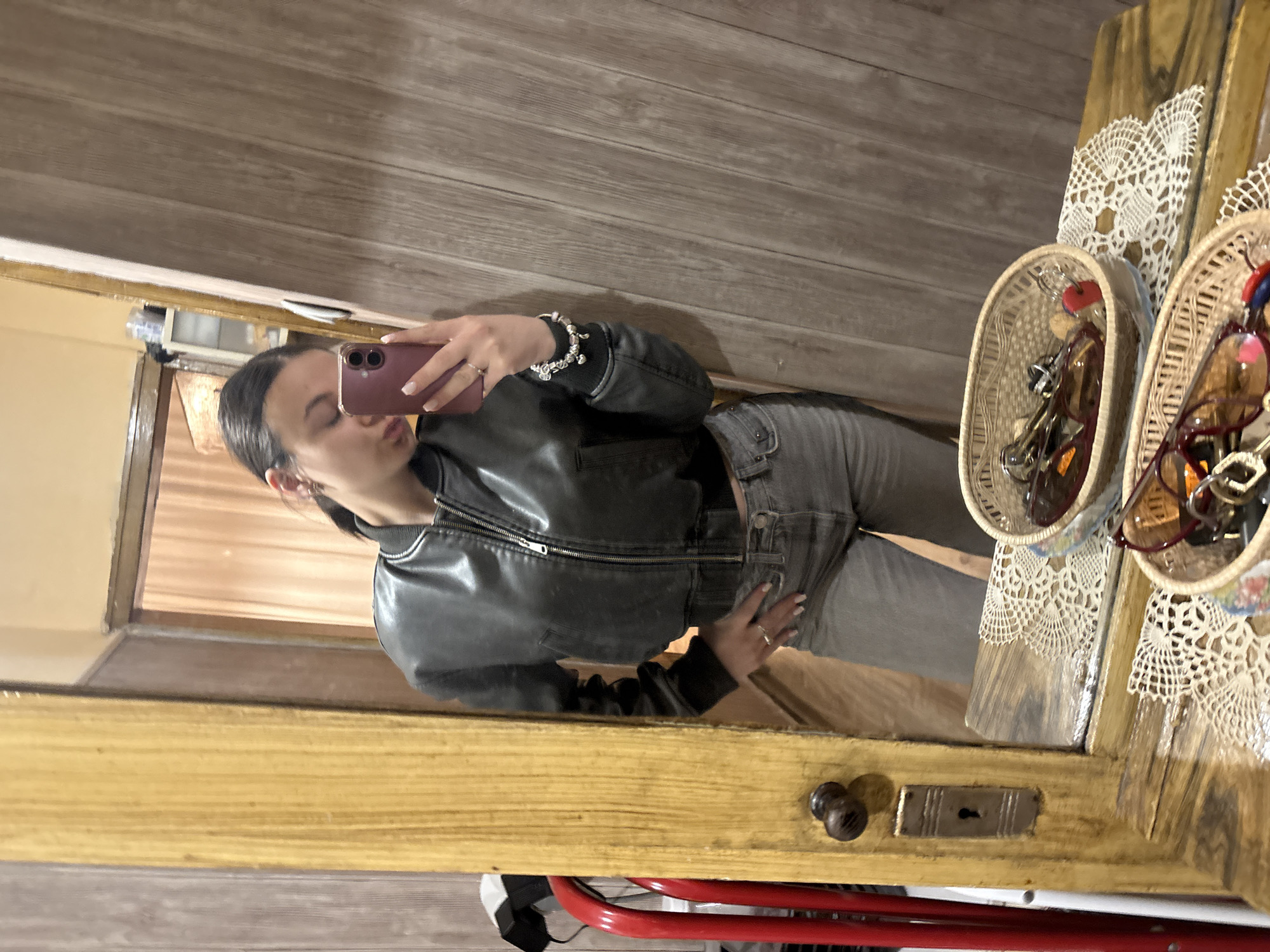 Woman documents personal moments in mirror selfies, Radomir Bulgaria