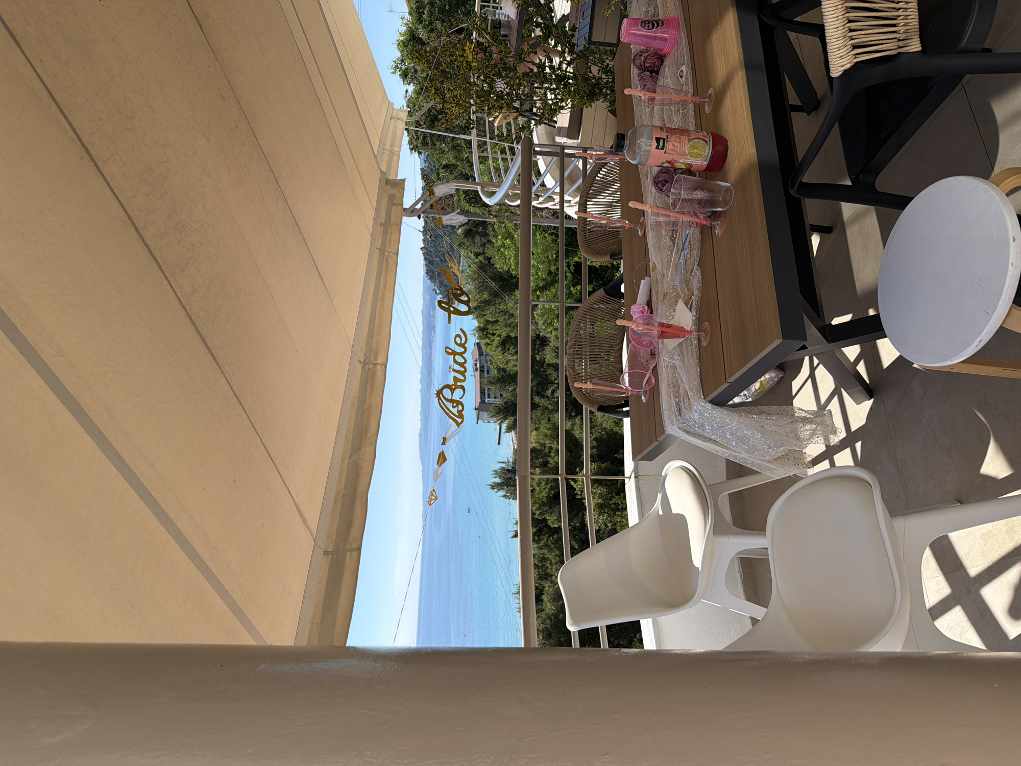 Bachelorette morning on a sun-soaked Aegean balcony, Kassandra
