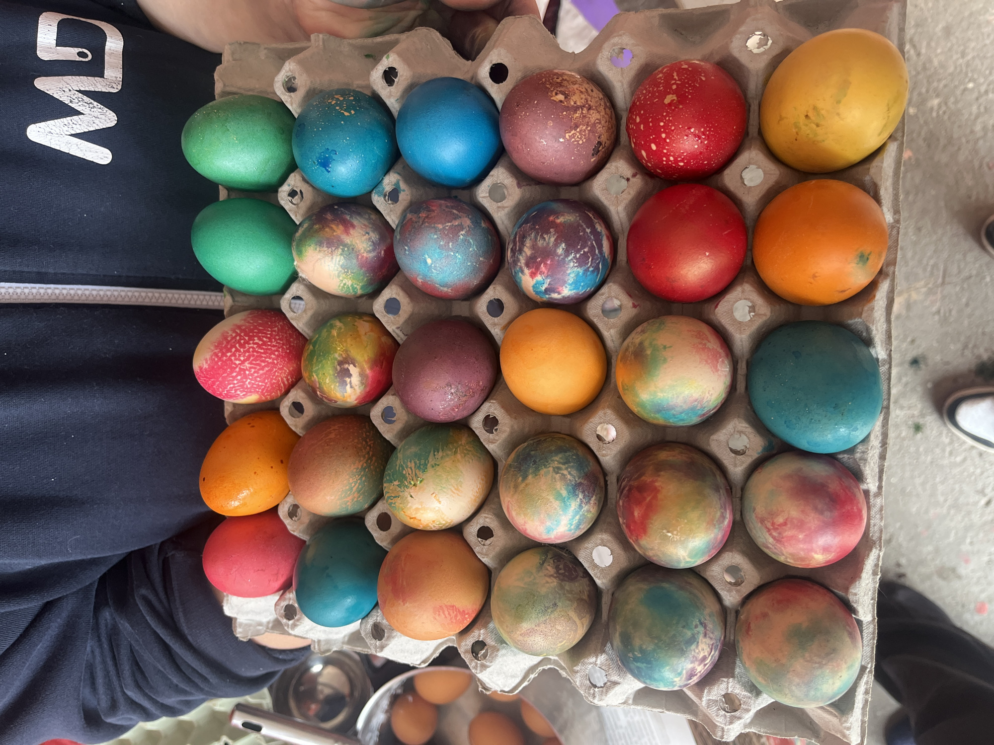 Easter egg collection displayed in Bulgarian village