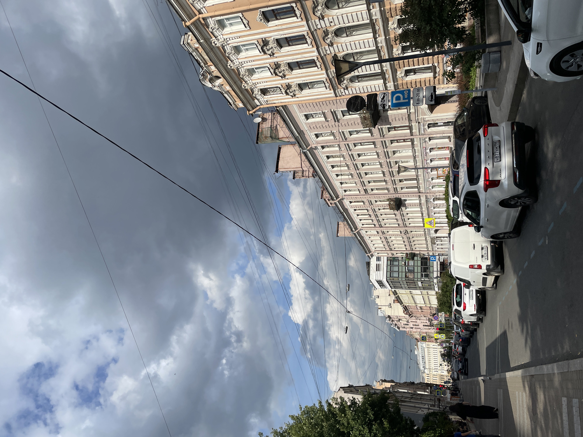 Street-level details around central Saint Petersburg on a gray afternoon