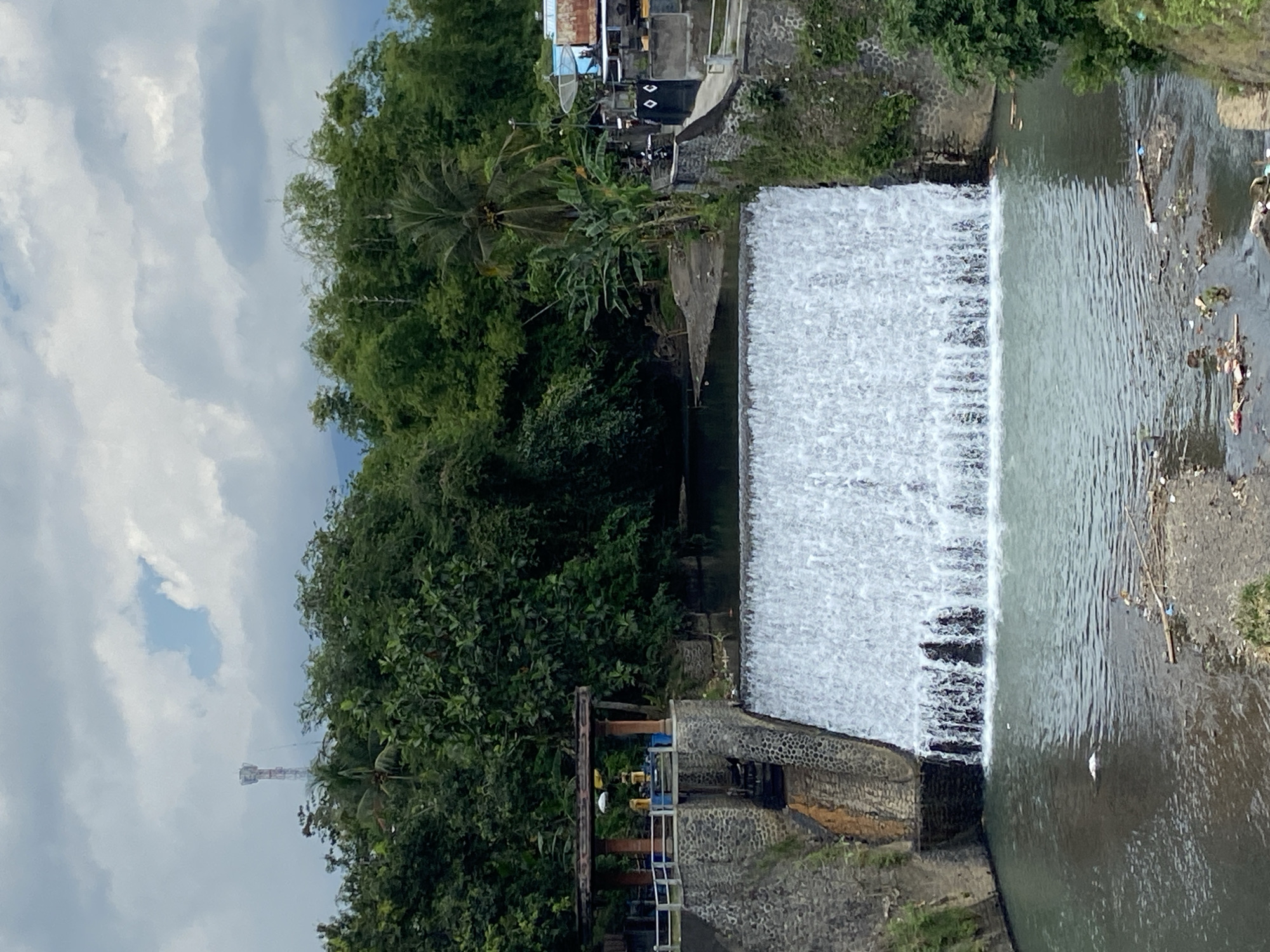 Small dam creates waterfall effect on Buleleng river