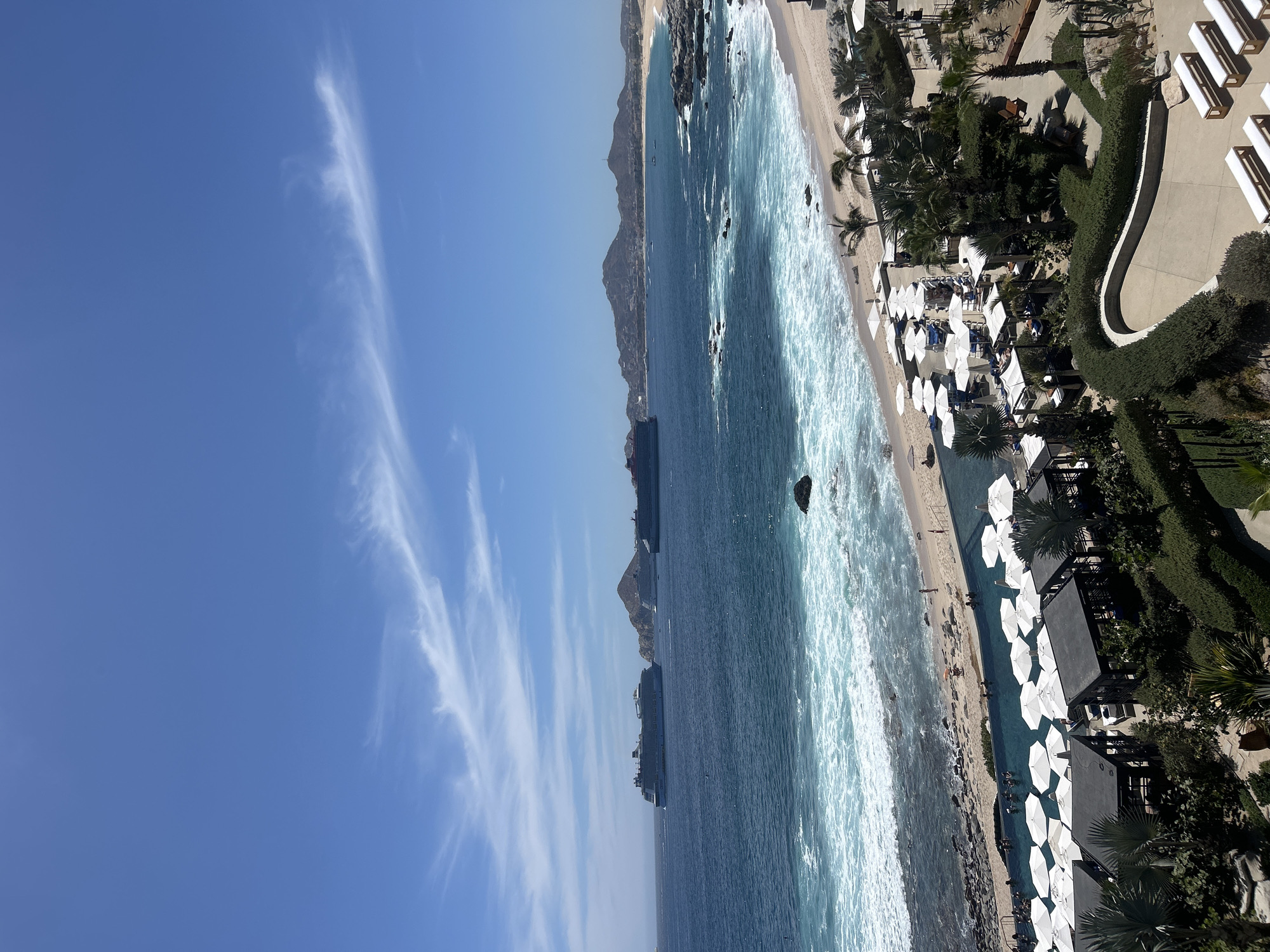 Cruise ship spotted near Cabo San Lucas beach