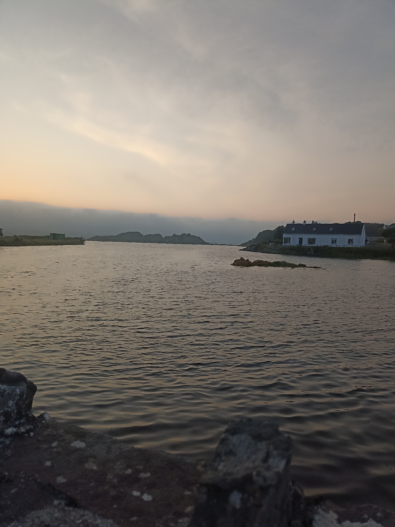 Annagry village in bloom, Donegal coast at dusk