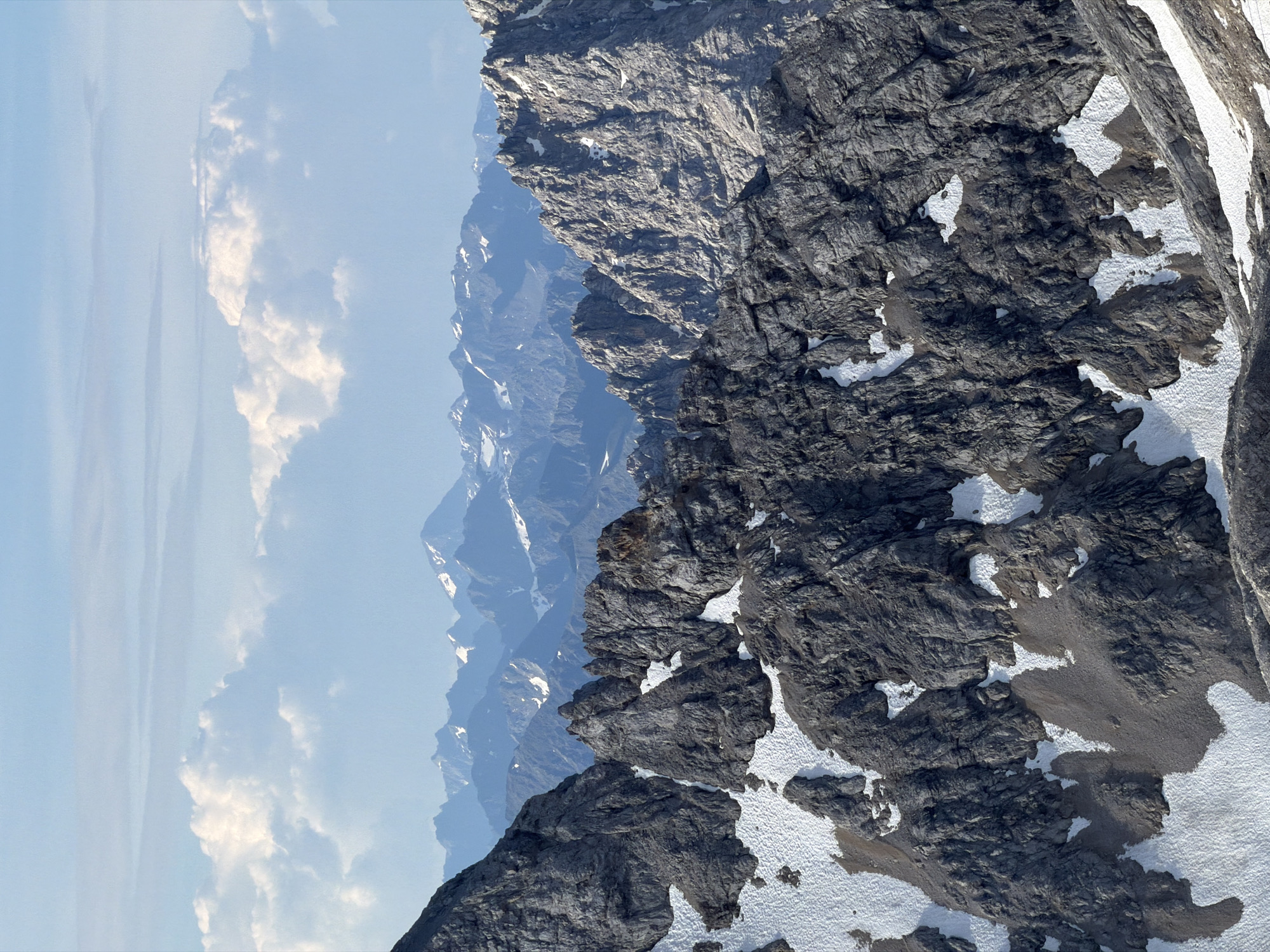 Morning on the Zugspitze: Alpine views, odd skies, summer snow