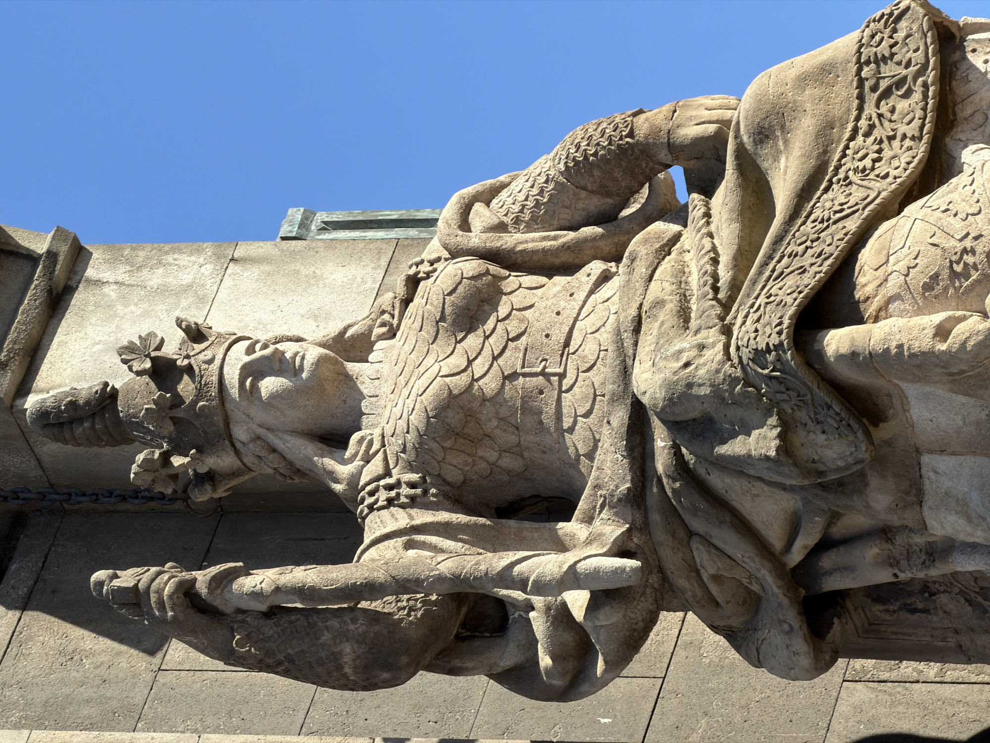 Up close with Barcelona's Columbus Monument on a sunny afternoon