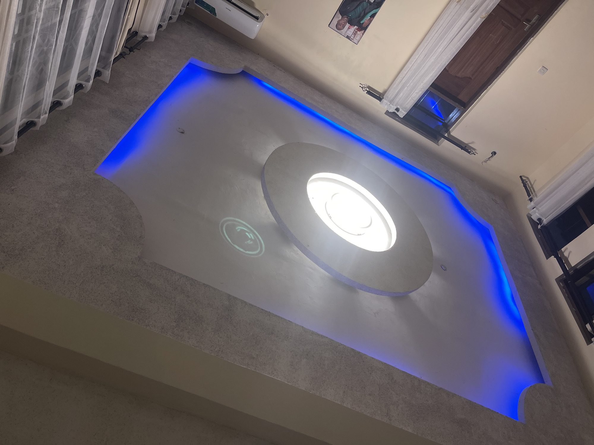 Decorative LED ceiling lighting captured in Dar es Salaam