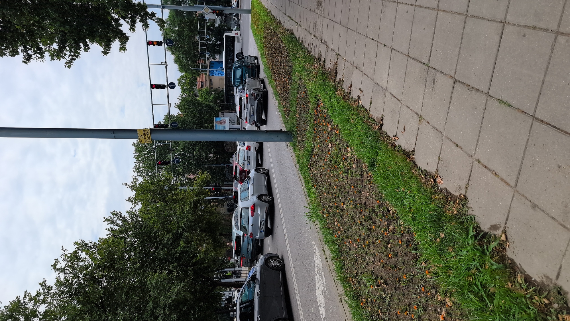 Street corner and laptop session in Plovdiv on a cloudy morning