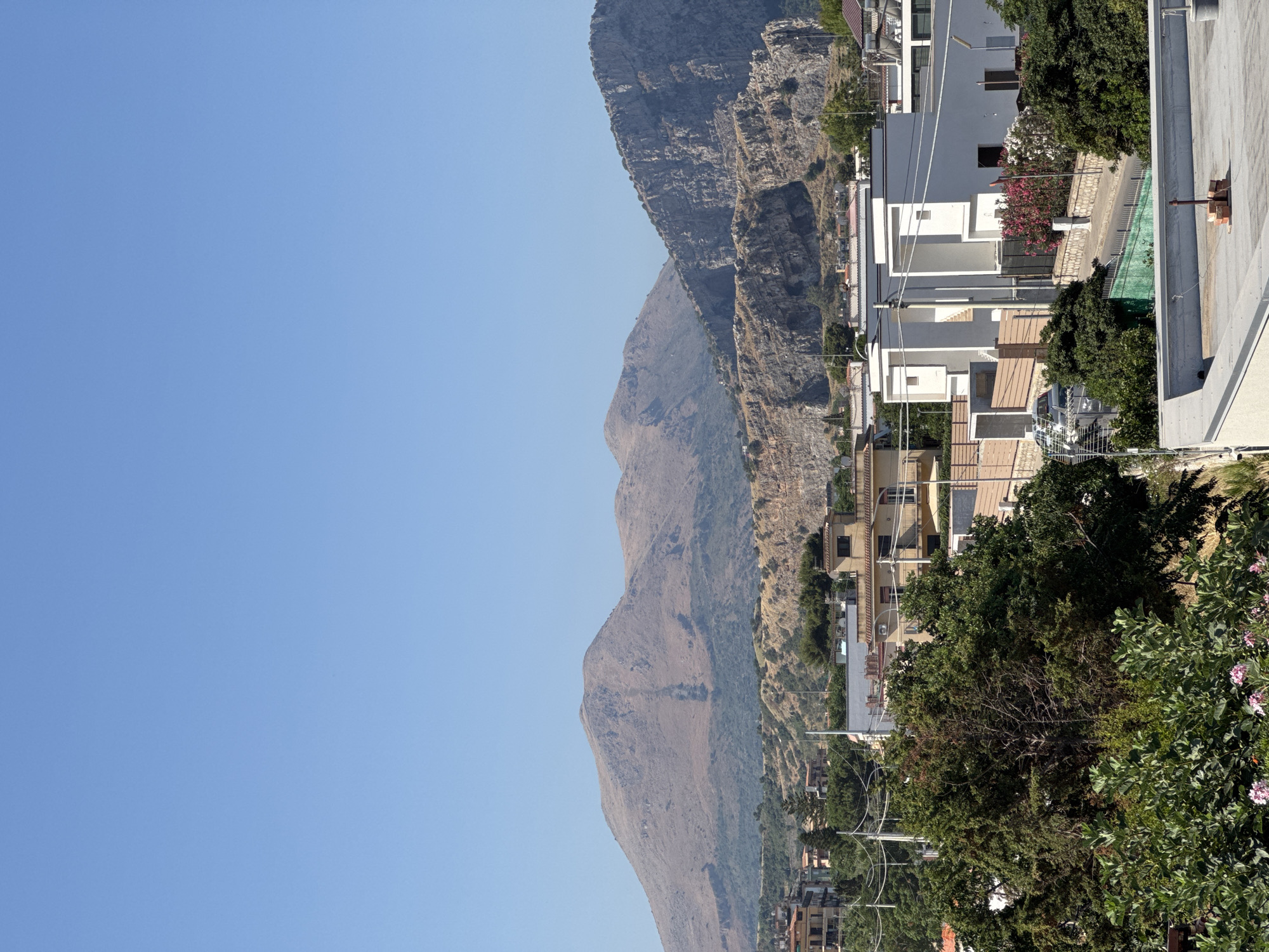 Summer morning at a Sicilian coastal resort town