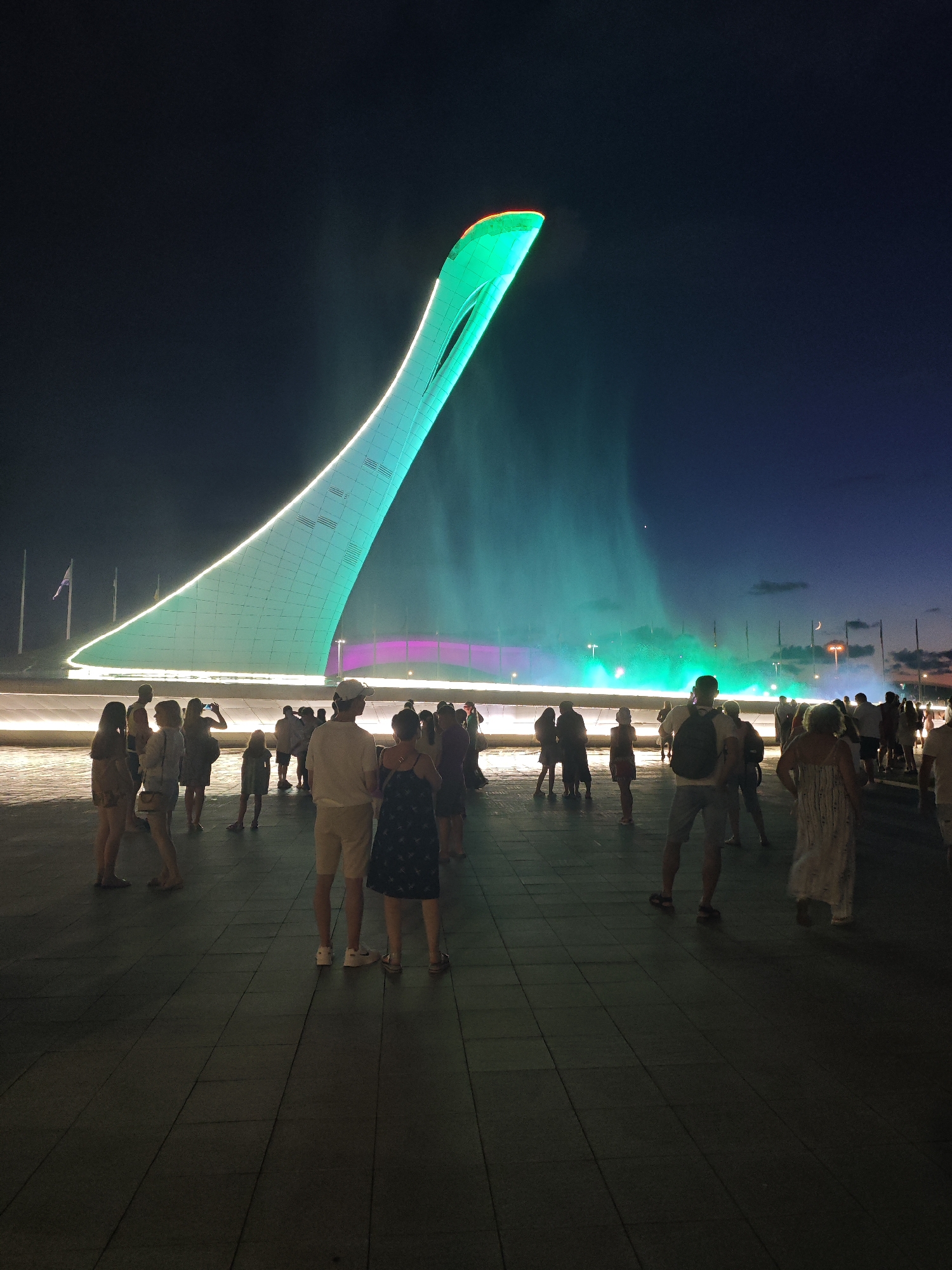 Sochi Olympic Park lights up for a summer evening crowd