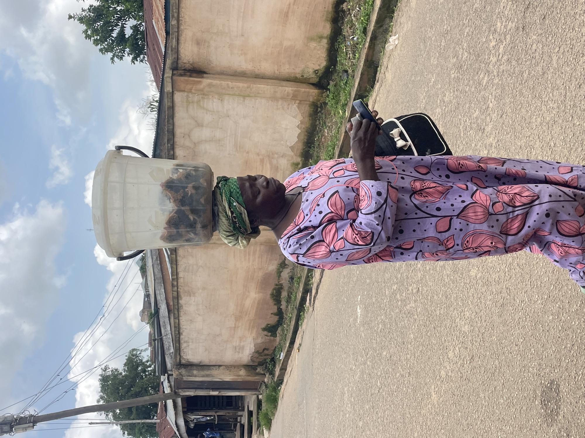 Morning foot traffic on the streets of Jos, Nigeria