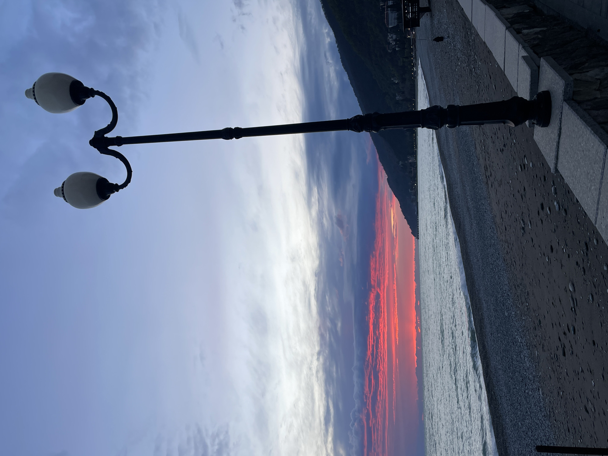 Sunset documented over Gagra, Abkhazia coastline