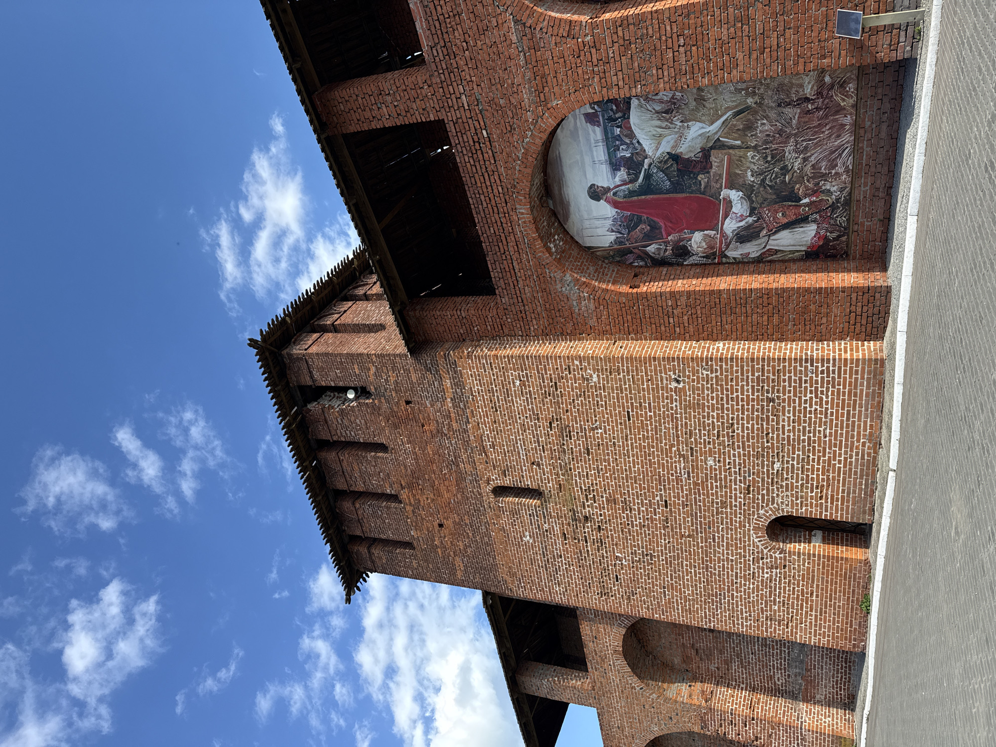 Exploring a Russian Orthodox monastery complex on a clear afternoon