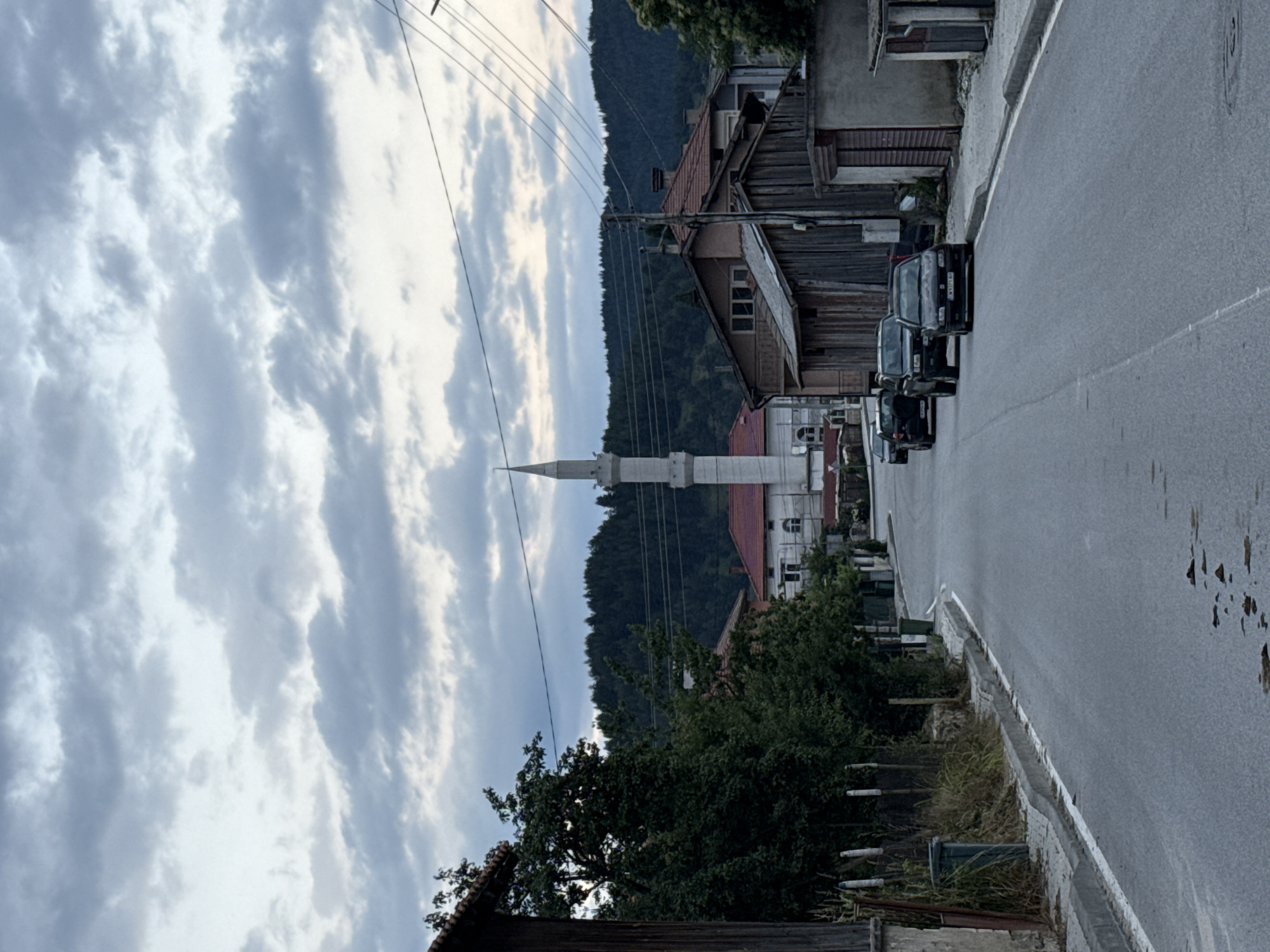 Evening walkthrough of Barutin village, Bulgaria, under dramatic skies