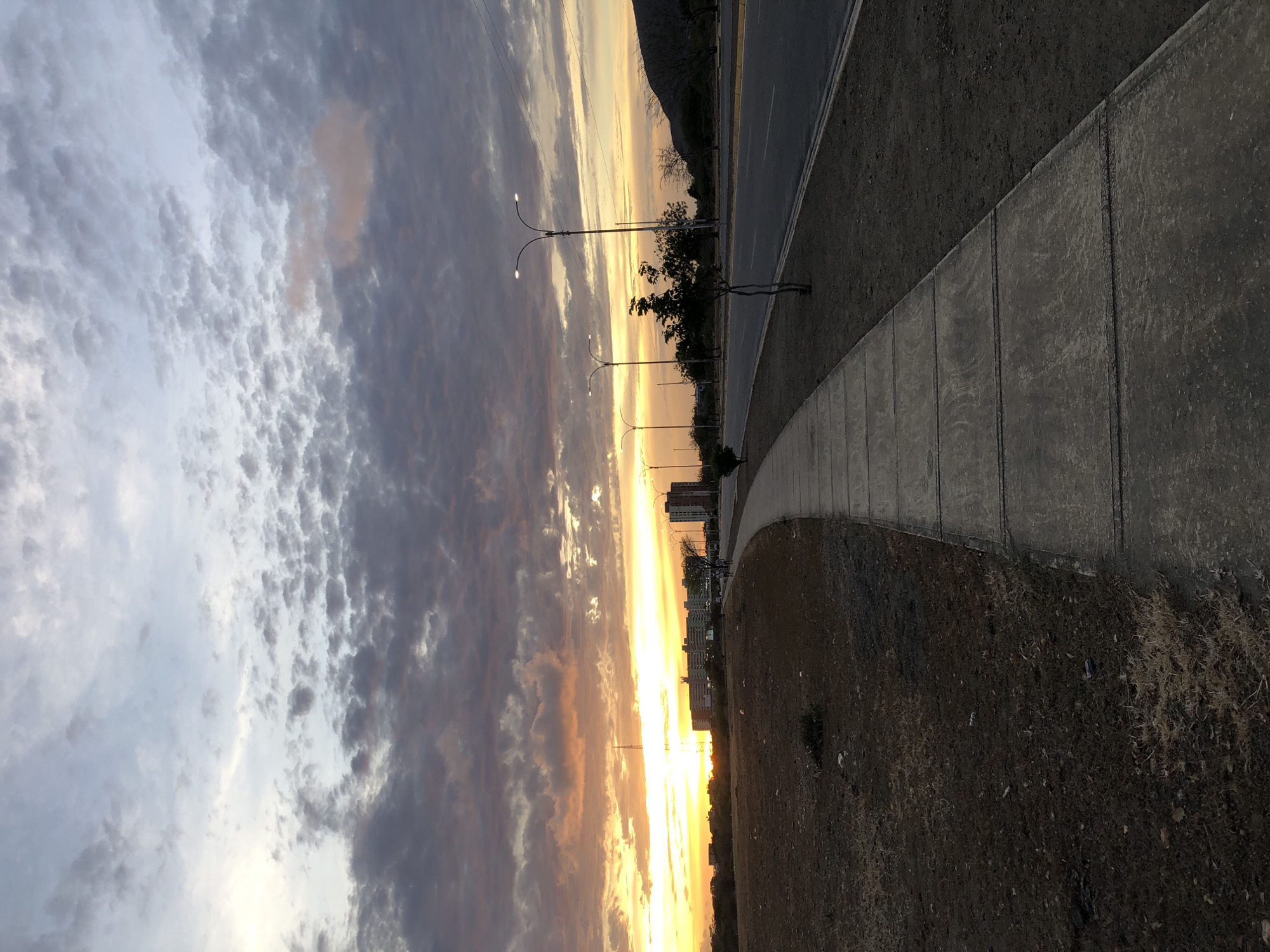 Evening sunset walk documented through Juan Griego, Venezuela streets