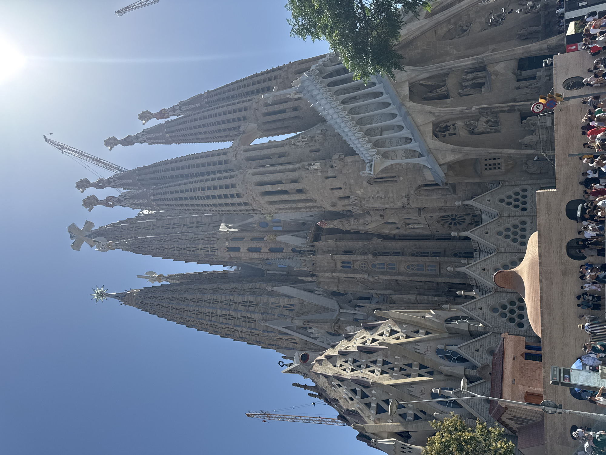 Sagrada Família on a sunny morning, still under construction