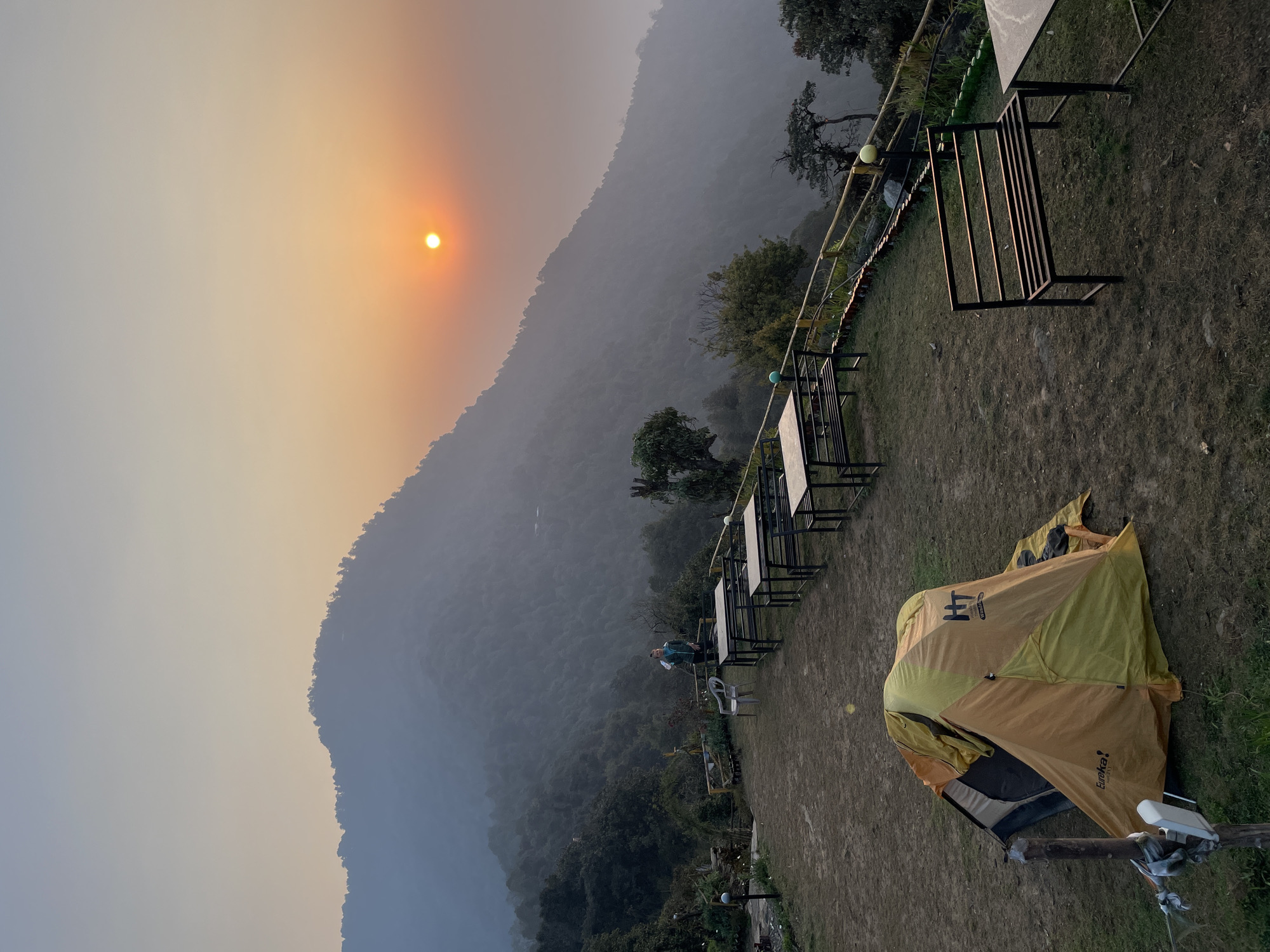 Partial solar eclipse observed over Himalayas from Nepal campsite