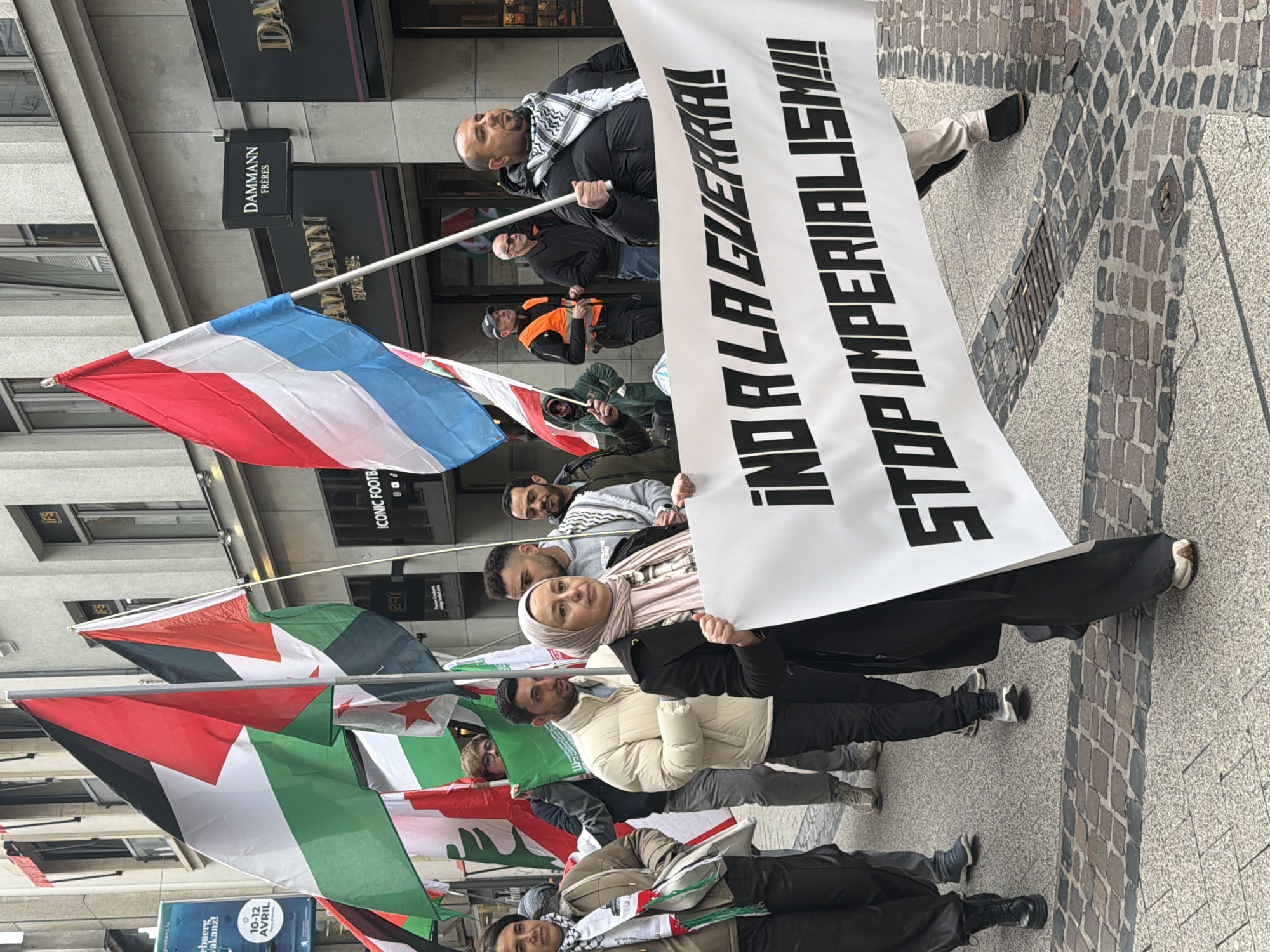 Pro-Palestinian demonstration marches through Luxembourg City commercial district