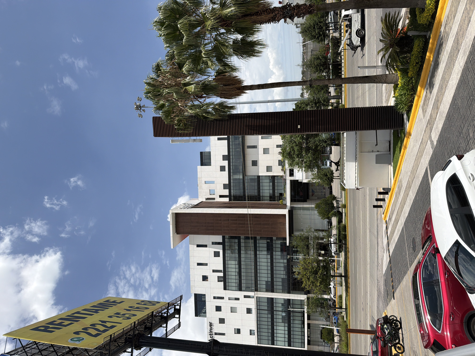 Modern office building stands out in San Bernardino Tlaxcalancingo