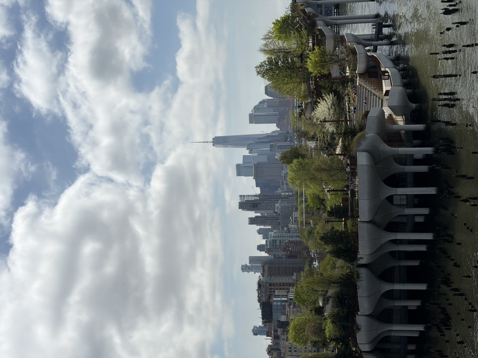 NYC waterfront park scene documented from water's edge