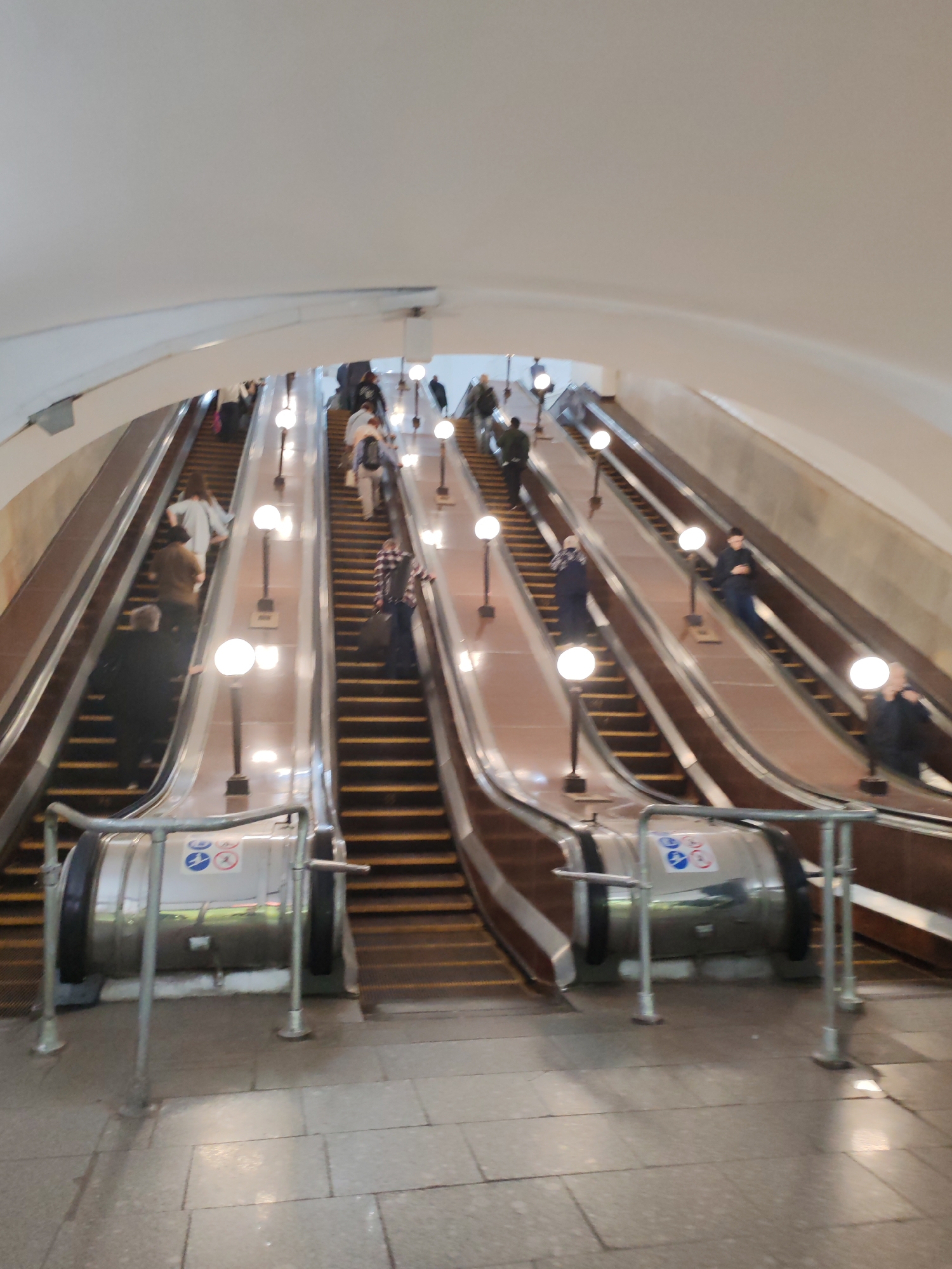 Inside and outside Moscow's metro, mid-afternoon in July