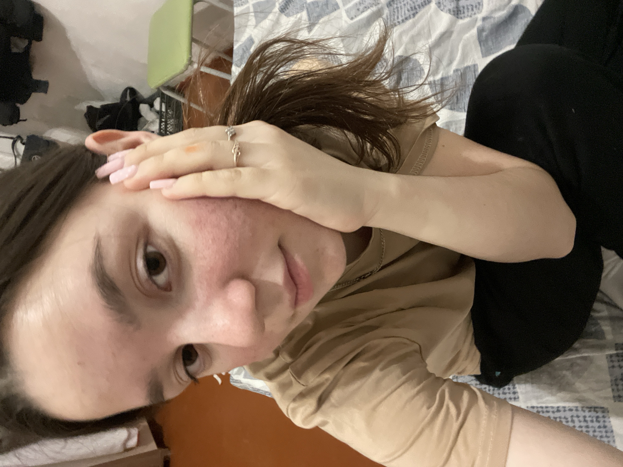 Personal moments and skincare routine captured in Russian home