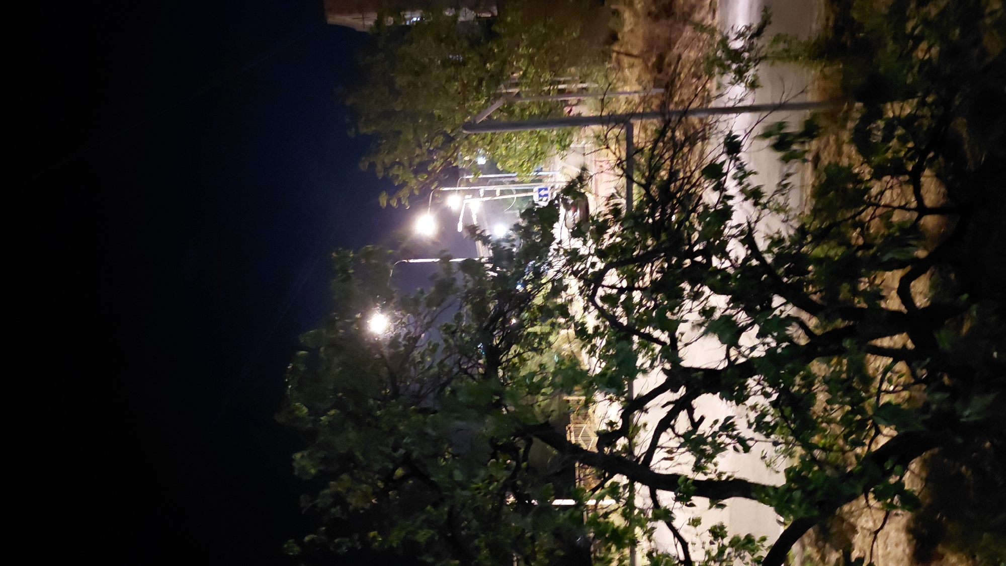 Full moon and mystery light over Abovyan on a summer night