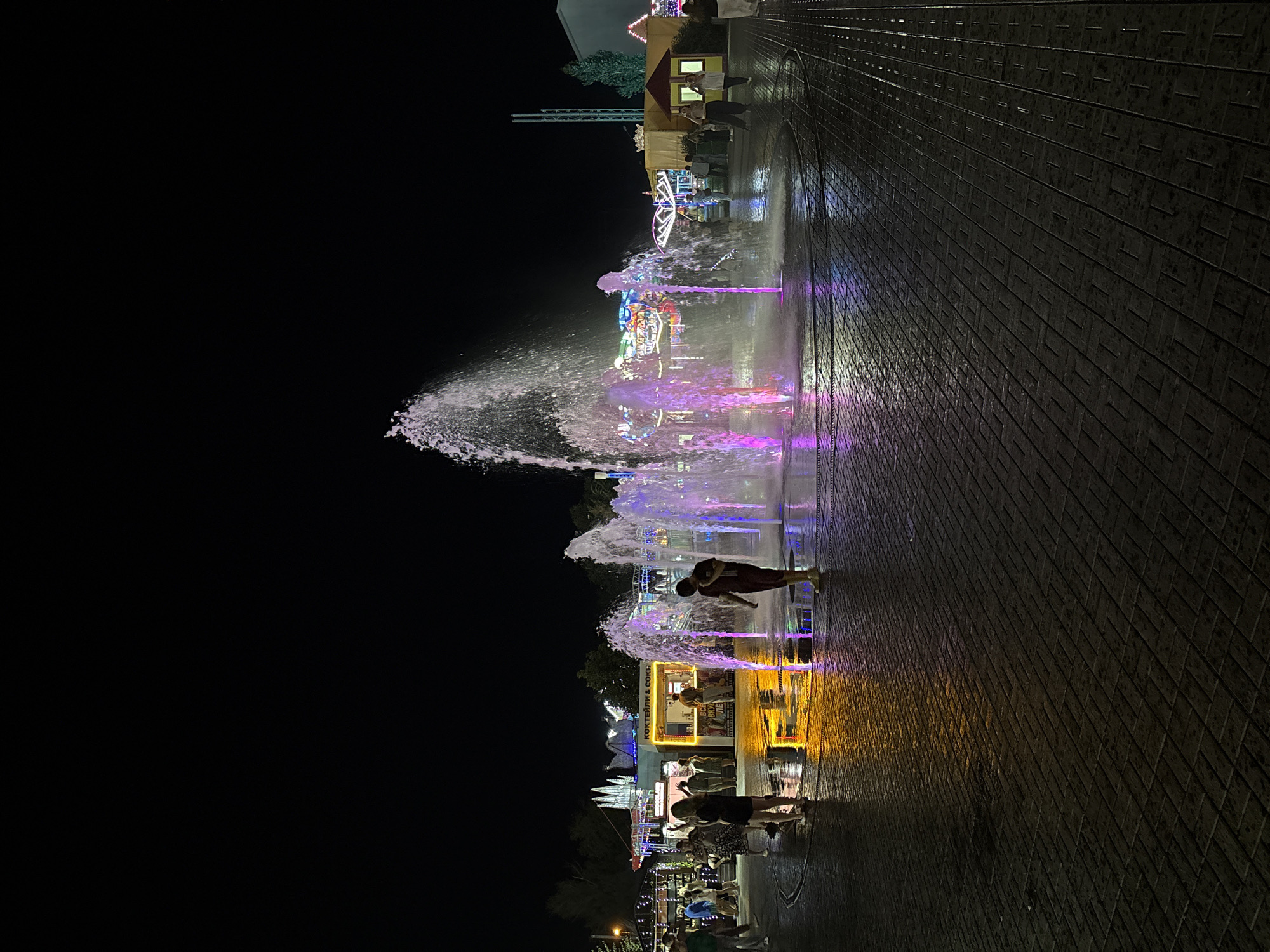 Colorful fountain lights up a Sol-Iletsk night