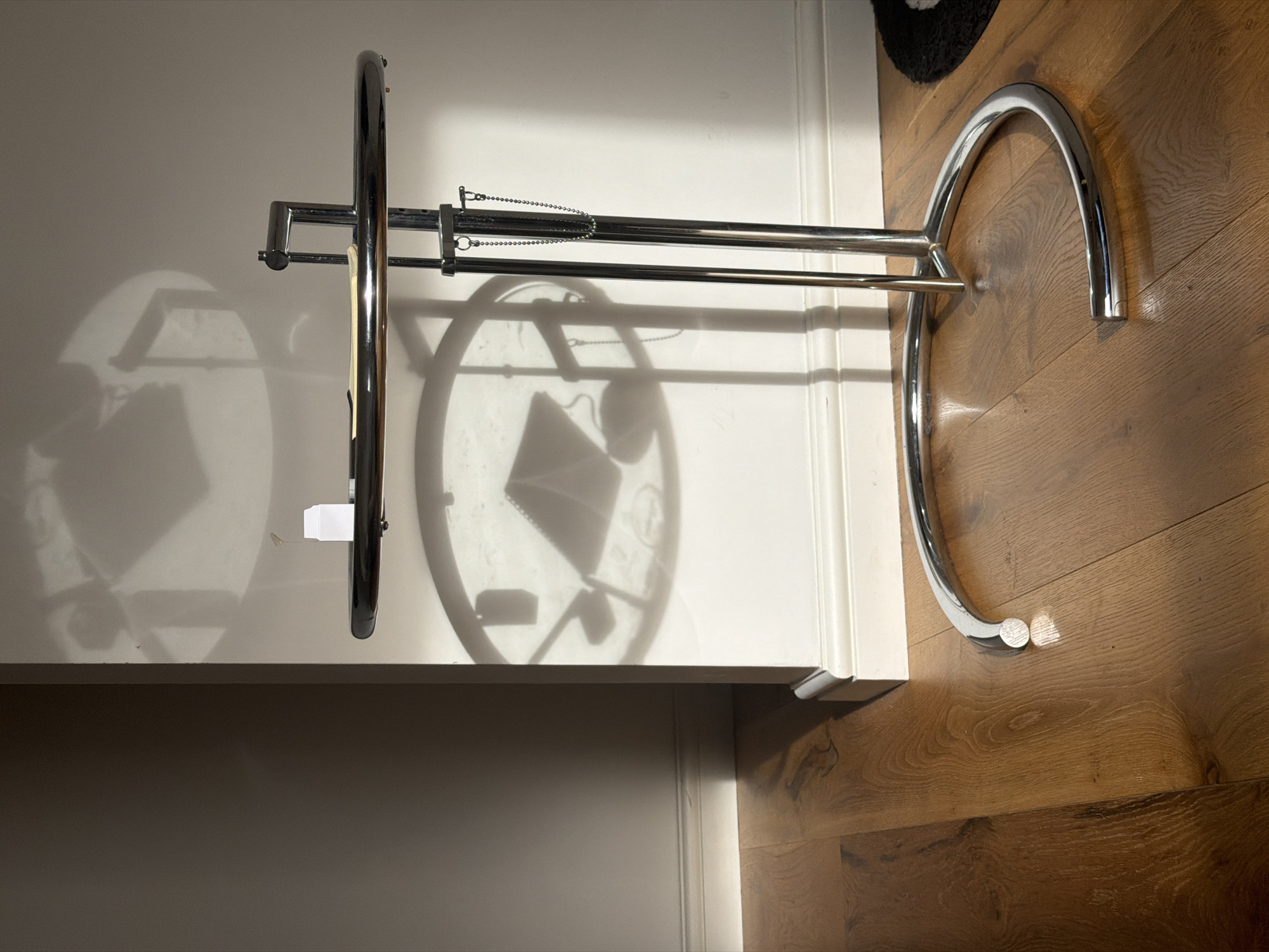 Chrome furniture displayed in London retail space