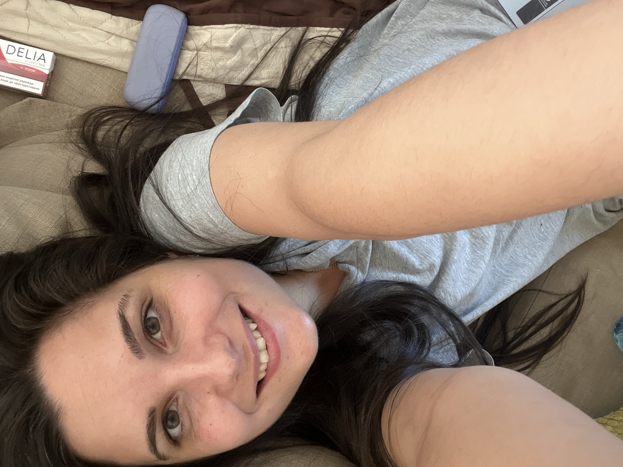 Lazy afternoon selfies at home in Sofia