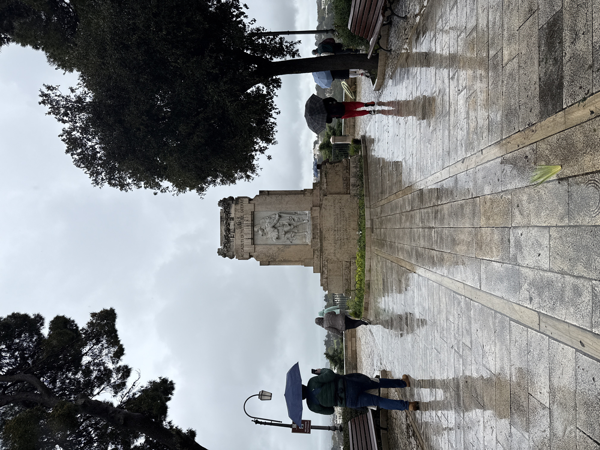 Rainy day scenes captured across historic Locorotondo, Italy