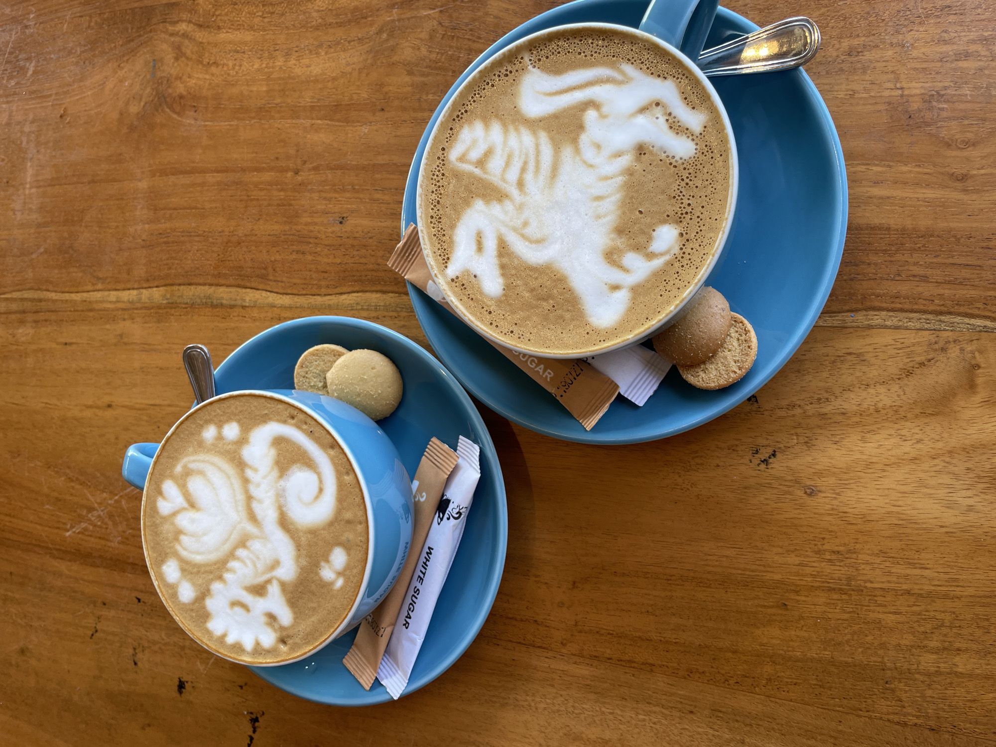 Coffee and croissants at a Denpasar café near Icon Bali