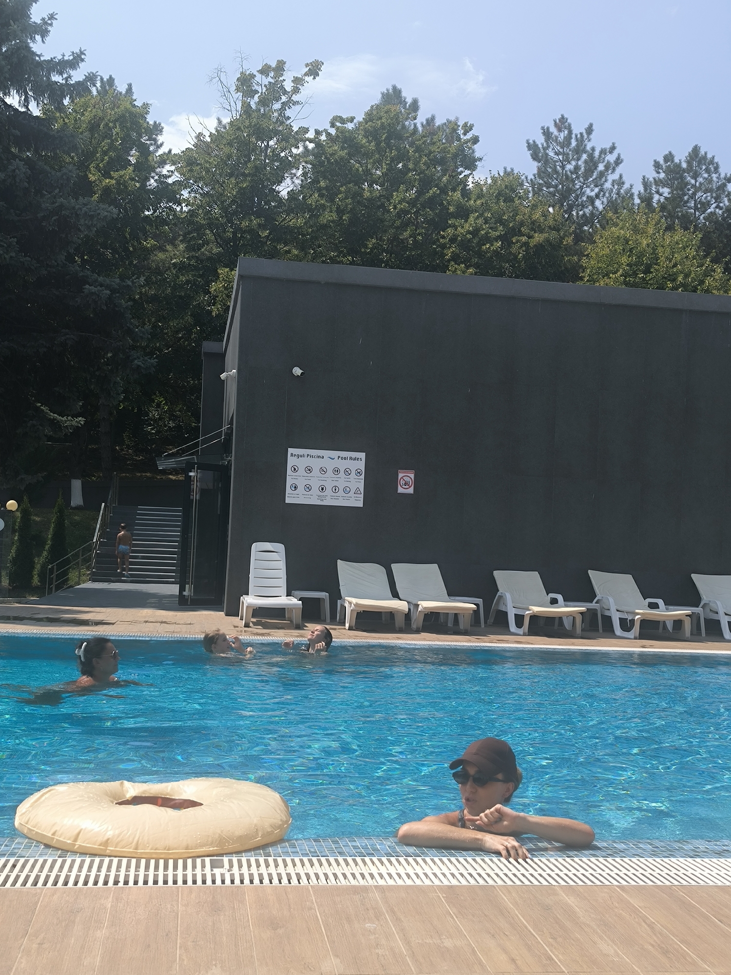 Poolside hangout at a resort in Ustia, Moldova