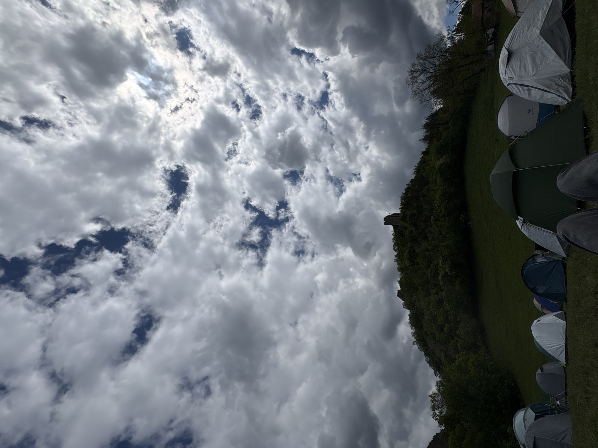 Camping scene documented in Maglic Serbia under stormy skies