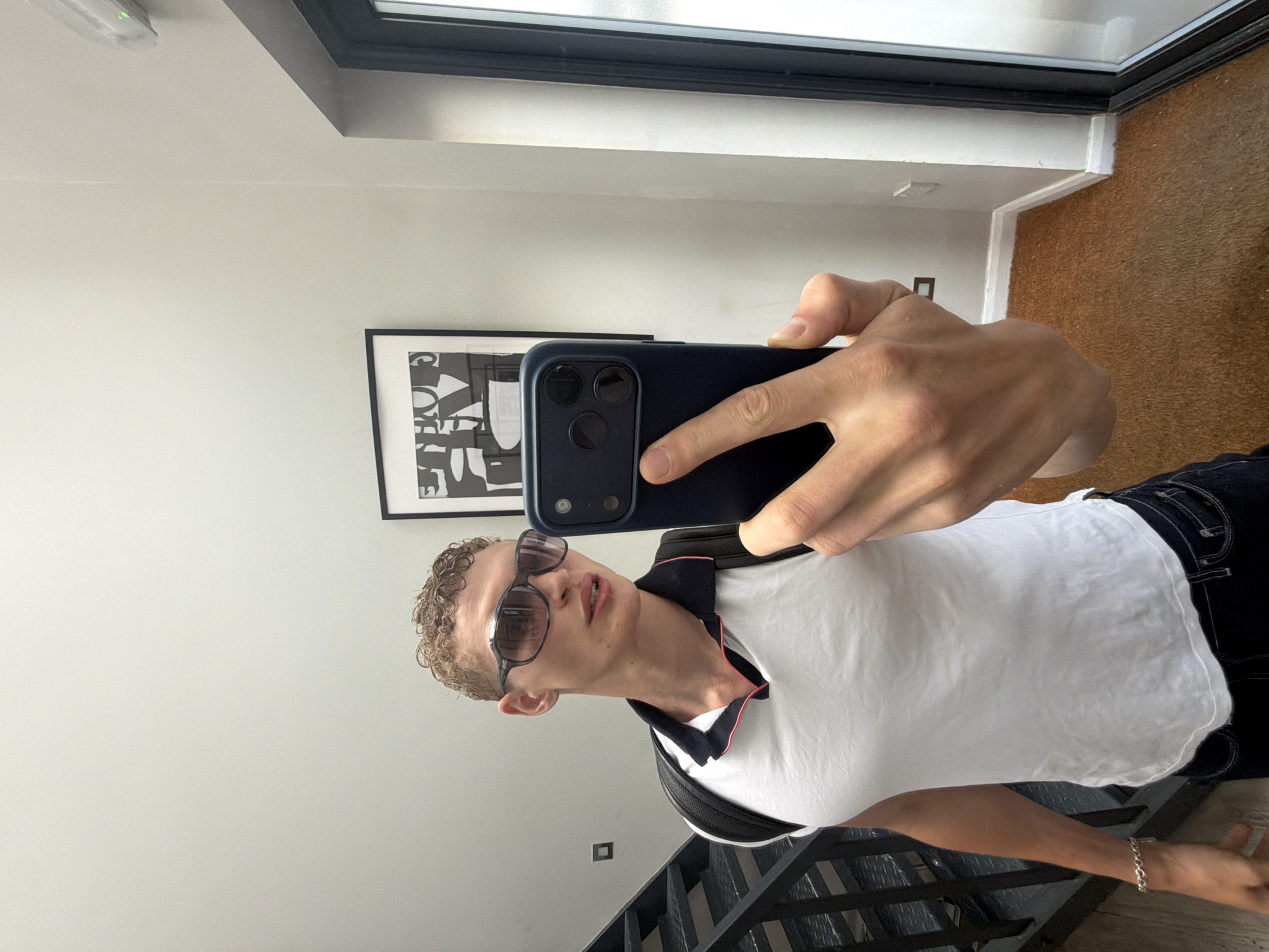 Morning in Battersea: stairwell selfie and terraced street