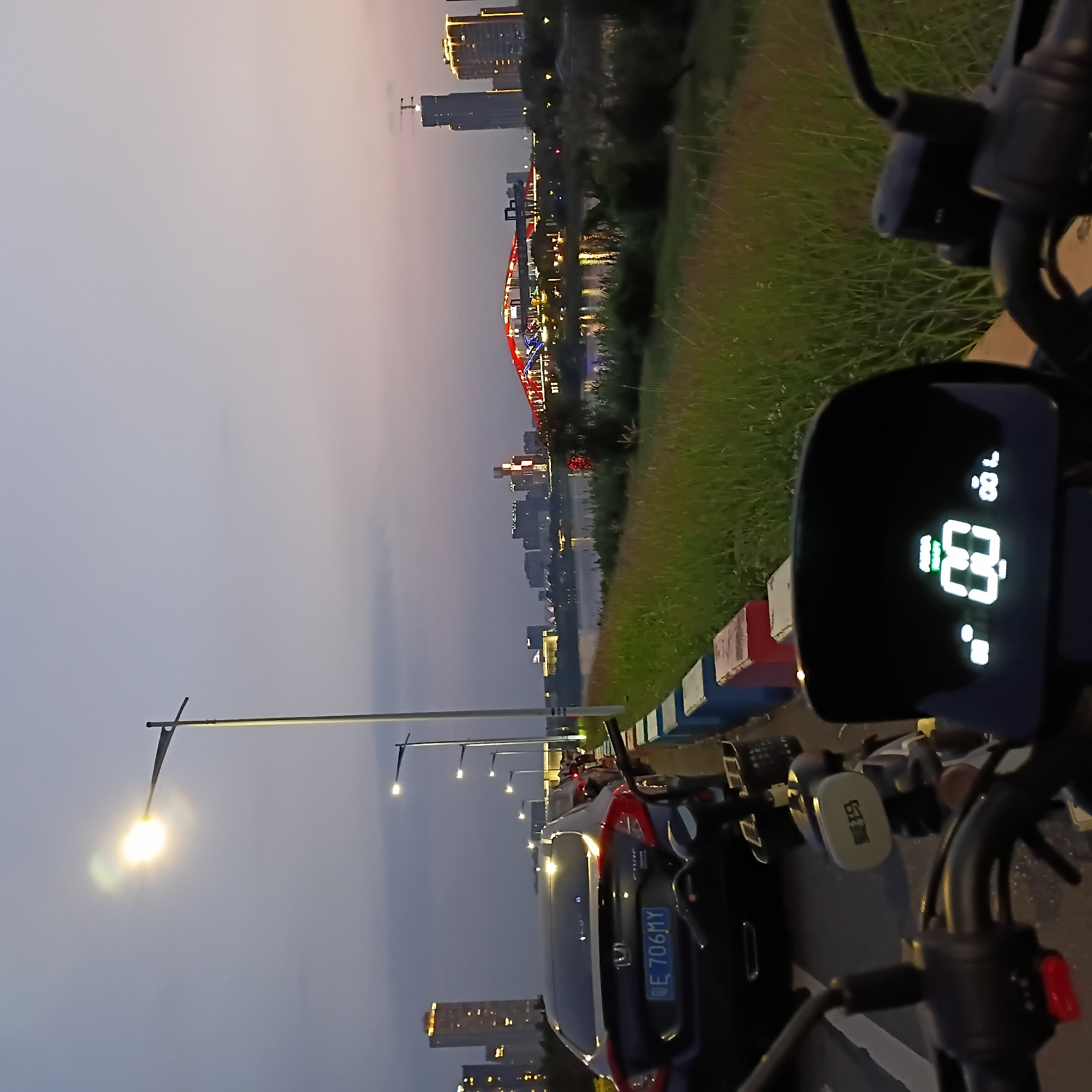 Evening motorcycle ride documented in Shunde District, China