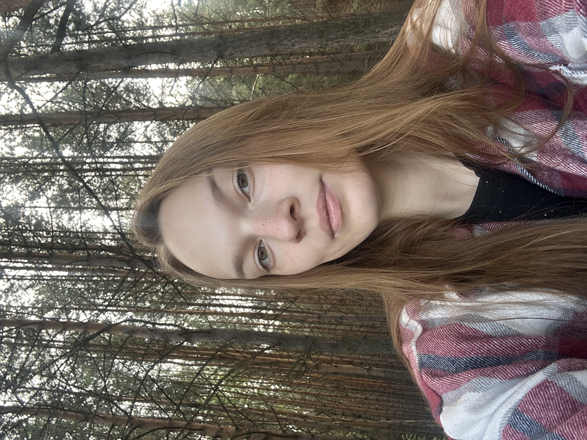 Pine forest selfie and a backseat rest near Chaikovsky