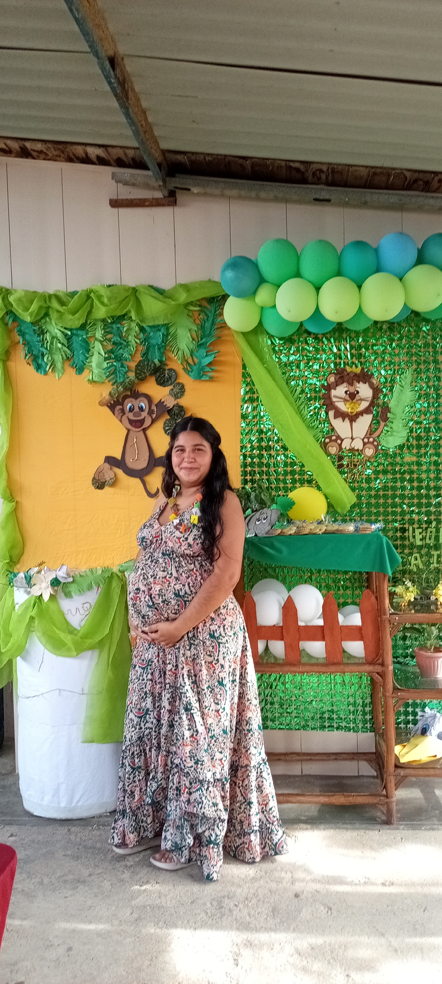 Baby shower celebration held near backyard chicken coops