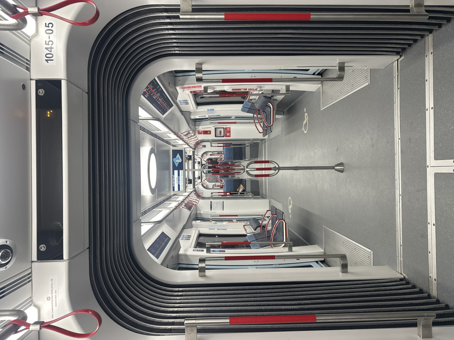 Modern train car interior documented in Tel Aviv