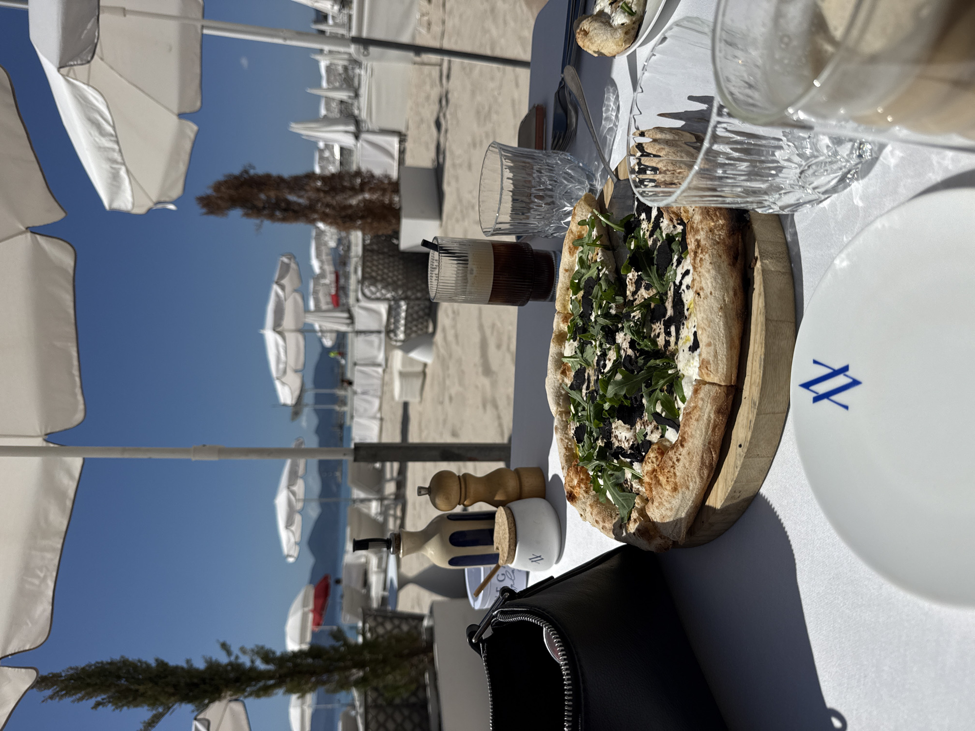 Beachside dining scene captured in sunny Cannes