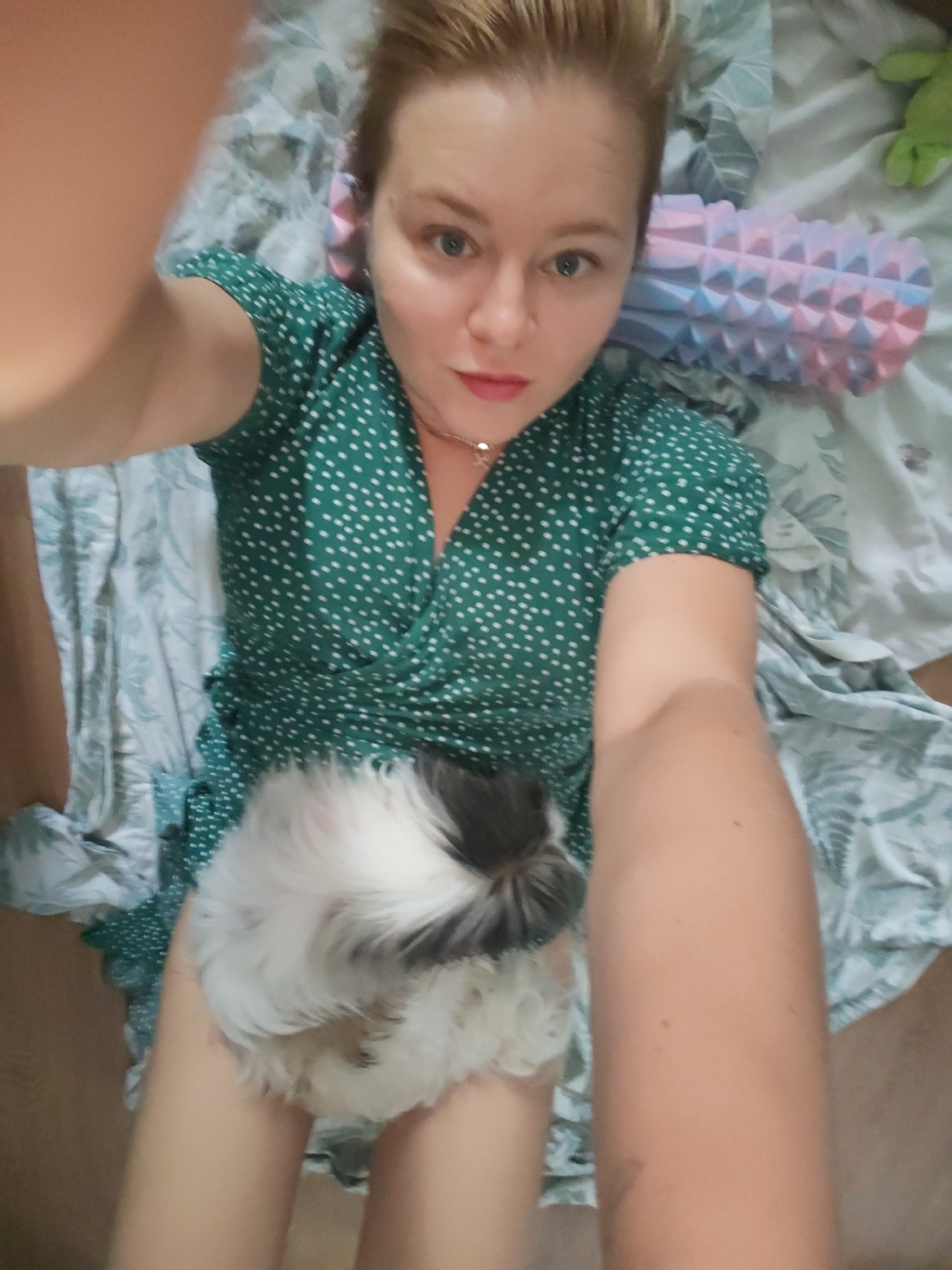 Morning walk and hangout with a fluffy dog in Izhevsk