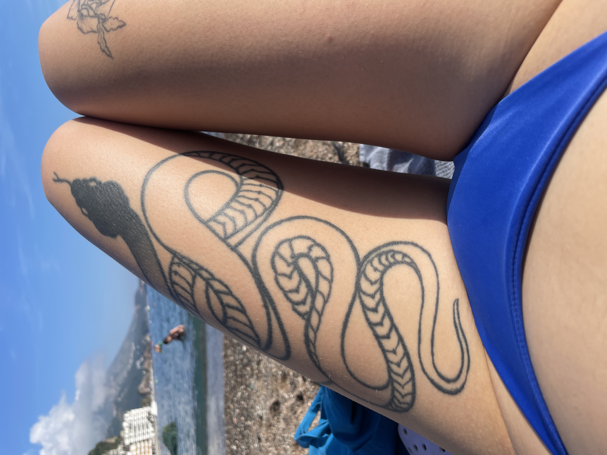 Woman sunbathing captured on Rafailovići beach, Montenegro