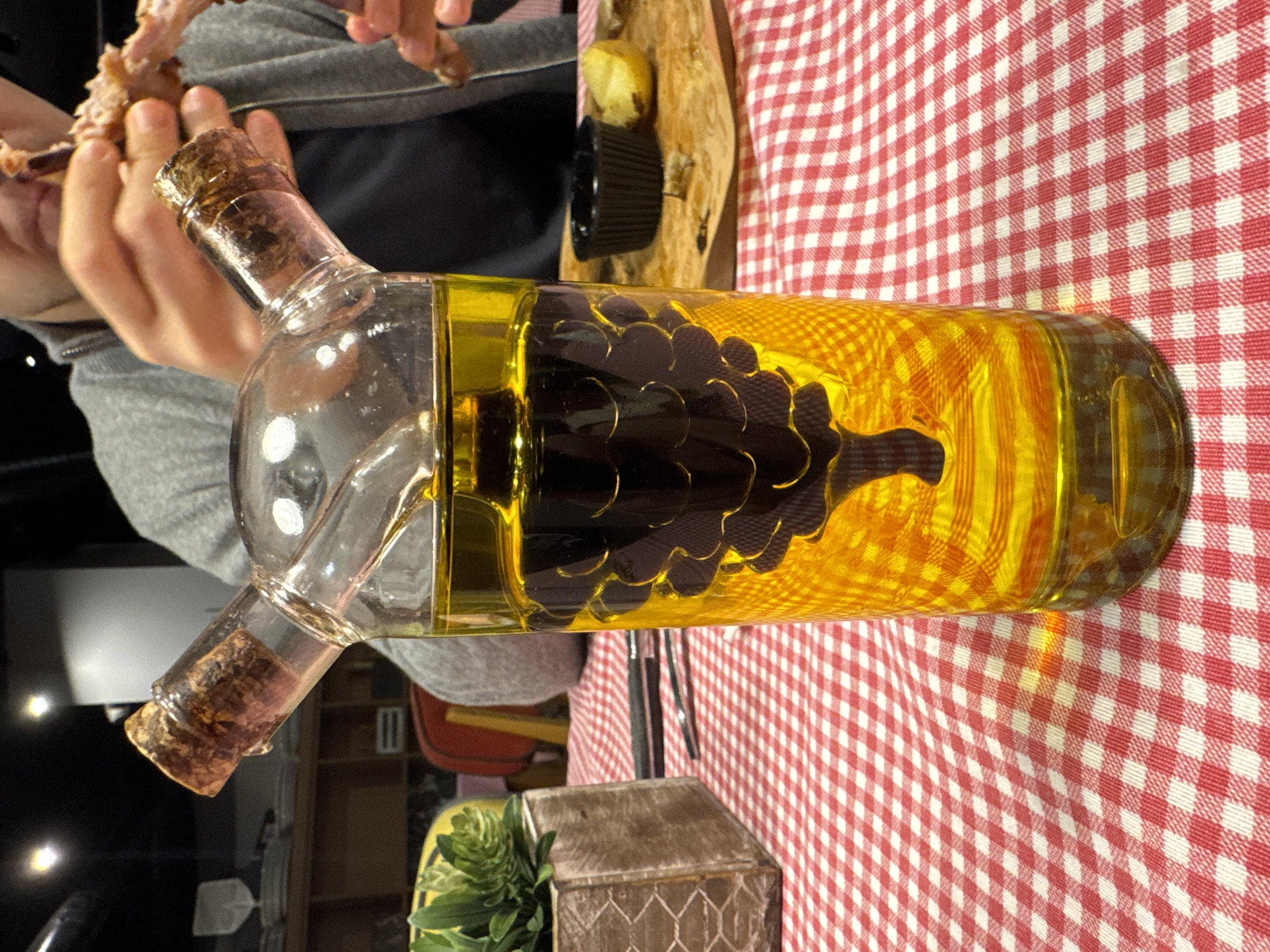 Restaurant dinner with meat dishes documented in Sofia