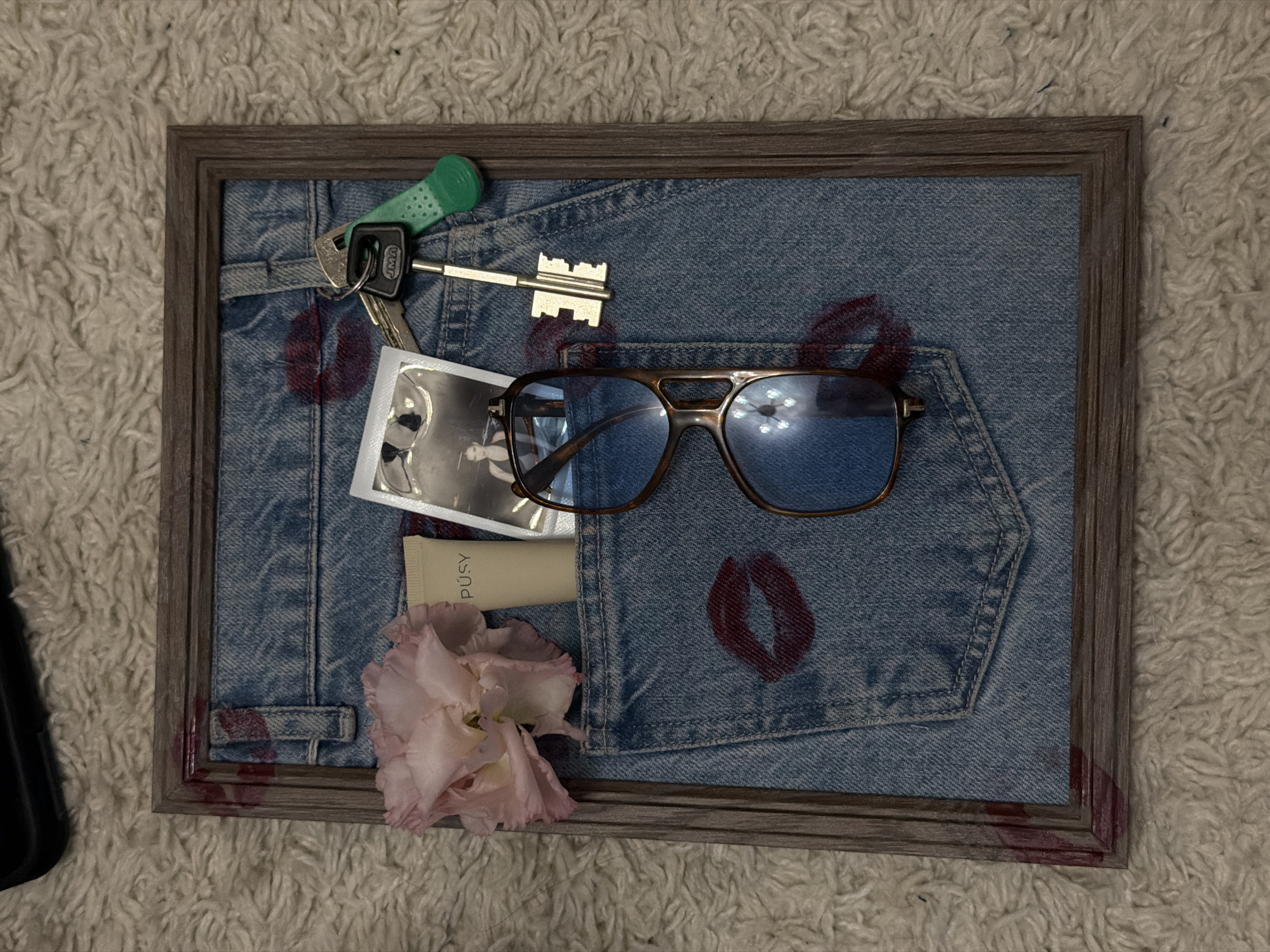 Domestic scene with framed kisses, Yorkie, tablet captured Krasnoyarsk