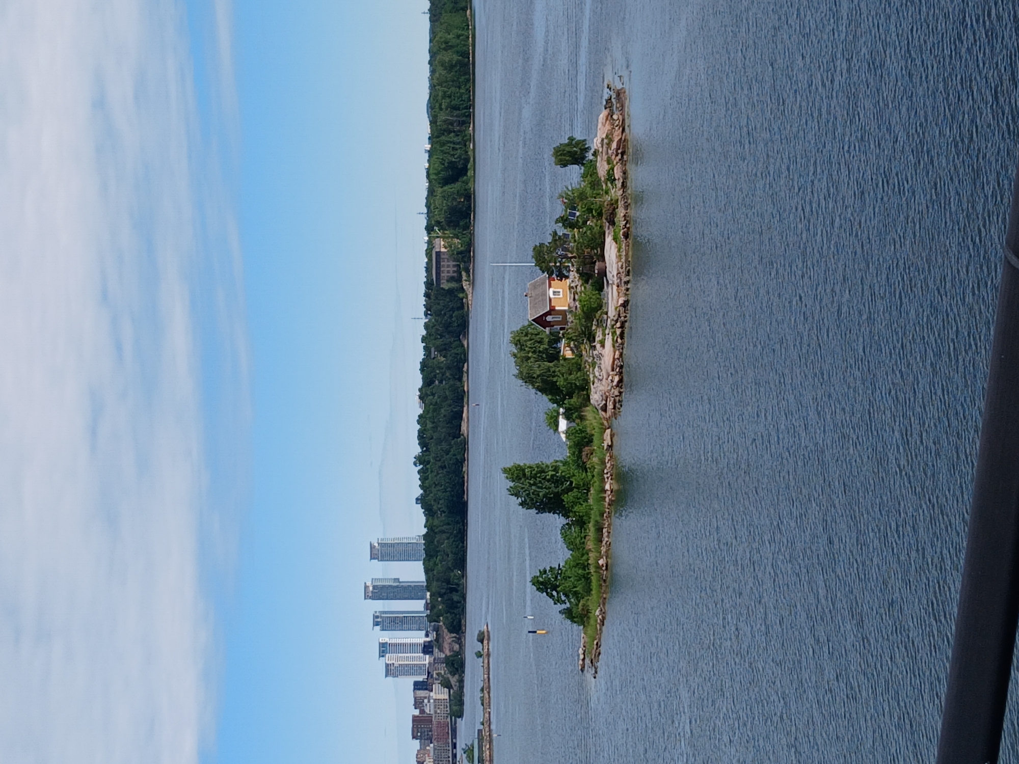 Helsinki archipelago from above, islands and coastline in view