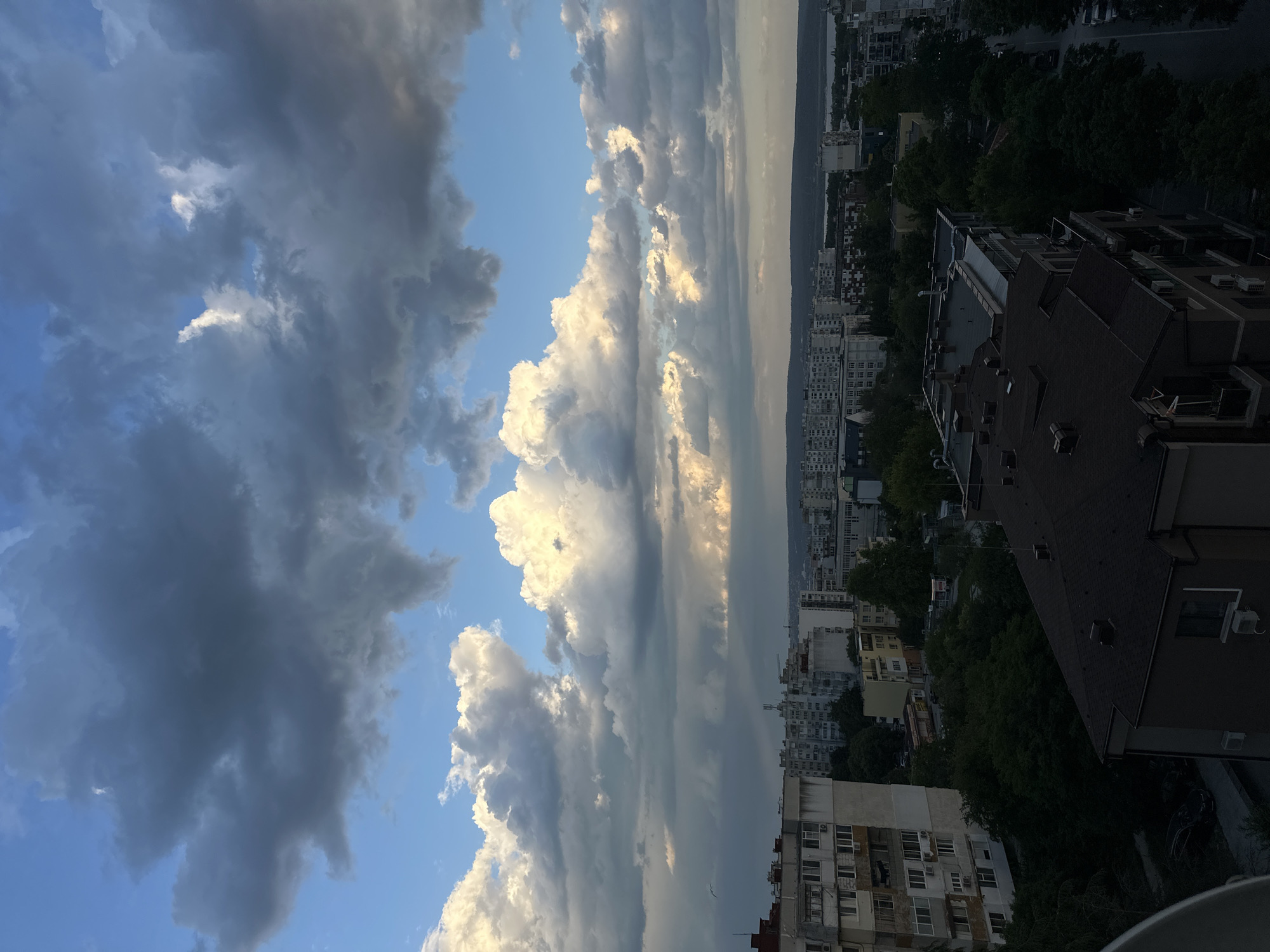Rainbow and dramatic clouds observed over Varna cityscape