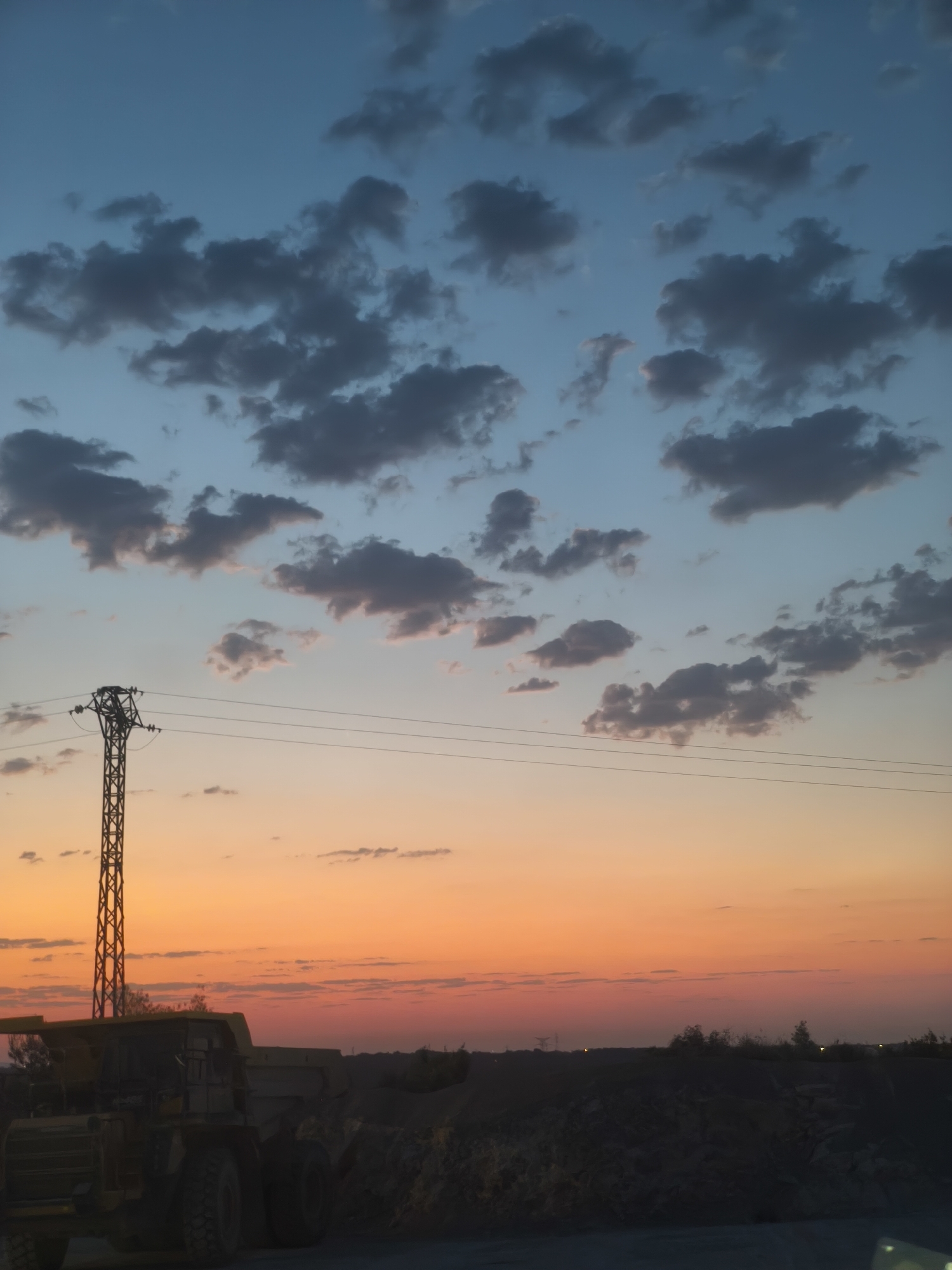 Construction site on the edge of Riba-roja de Túria at dusk