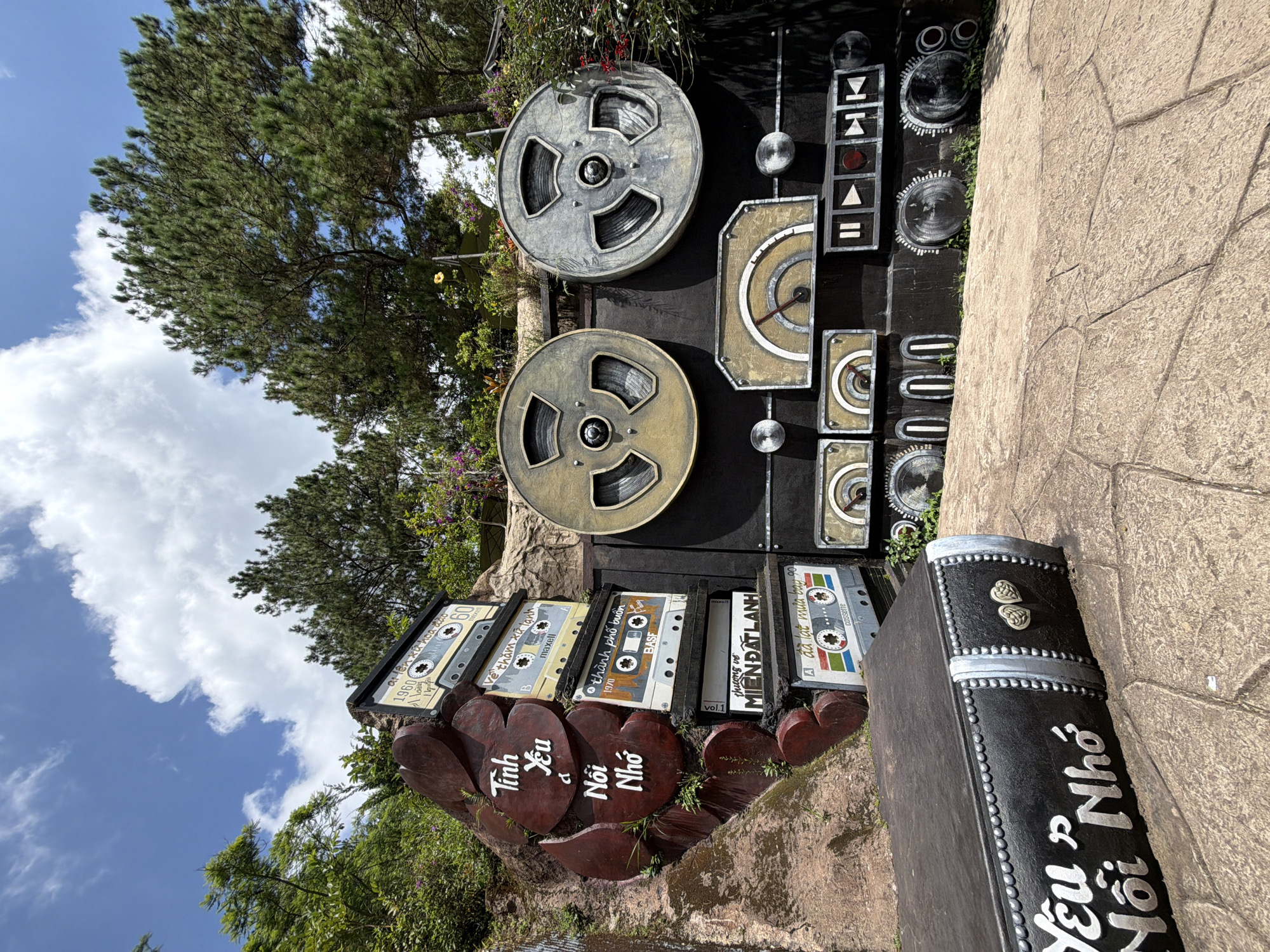 Quirky oversized sculptures and vintage trains at a Da Lat attraction