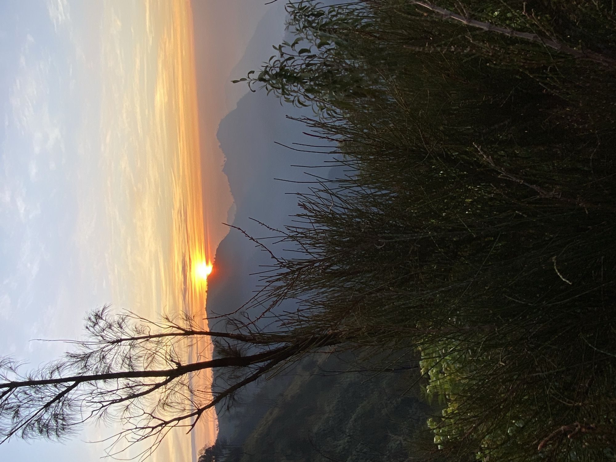 Group gathers at sunrise in Cemorolawang, Indonesia mountains